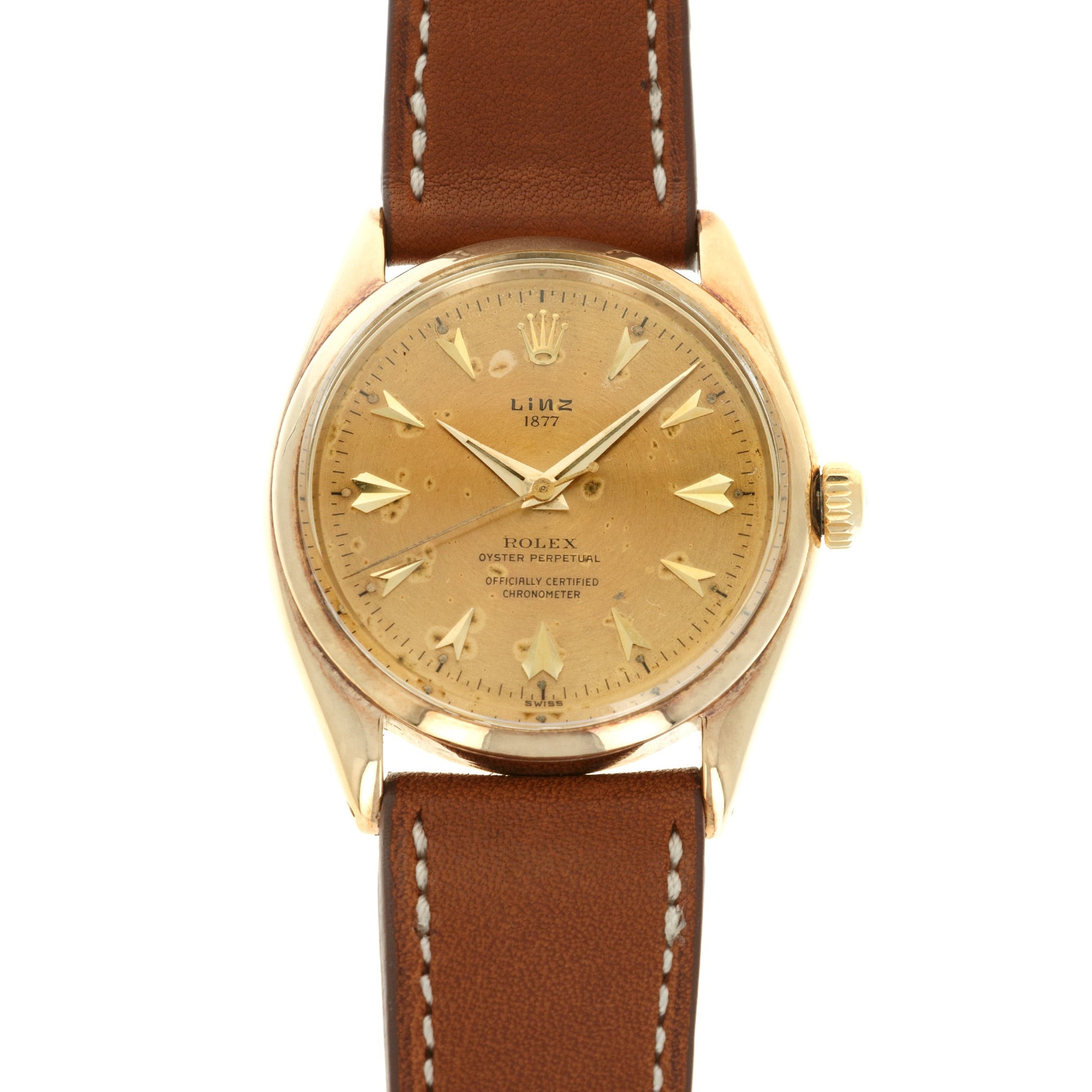 Rolex Yellow Gold Oyster Perpetual Watch, Ref. 6465 Retailed by Linz