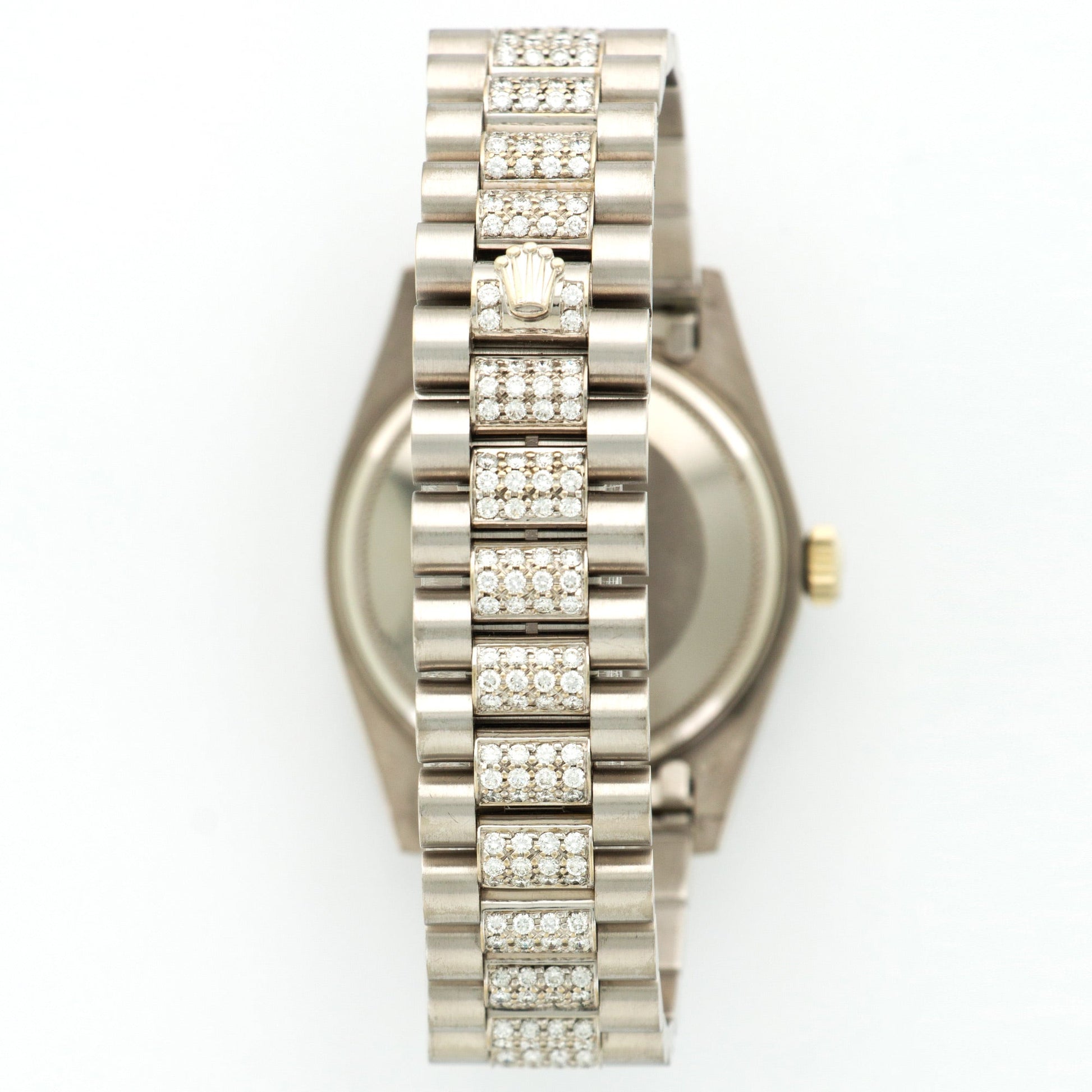 Rolex White Gold Day-Date Diamond Bracelet Watch Ref. 18049