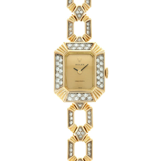 Rolex Yellow Gold Diamond Bracelet Watch