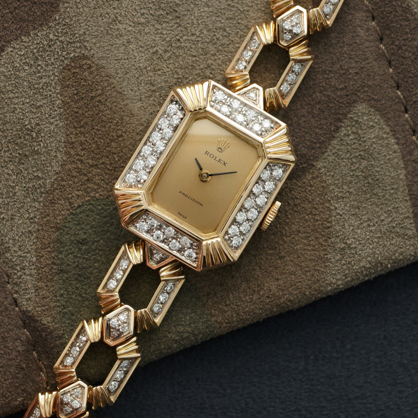 Rolex Yellow Gold Diamond Bracelet Watch