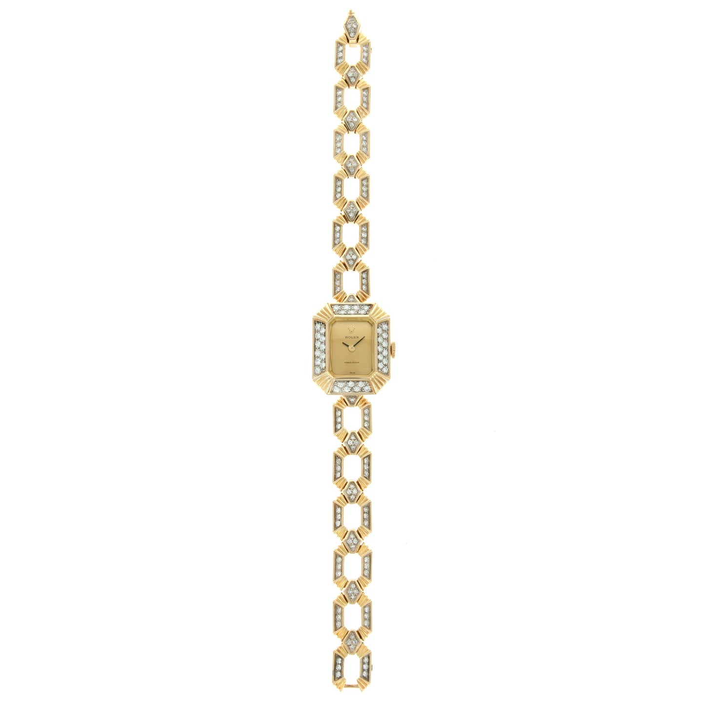 Rolex Yellow Gold Diamond Bracelet Watch