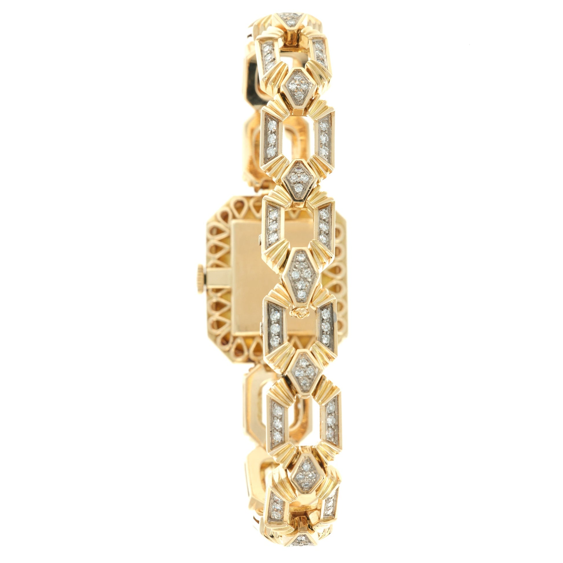 Rolex Yellow Gold Diamond Bracelet Watch