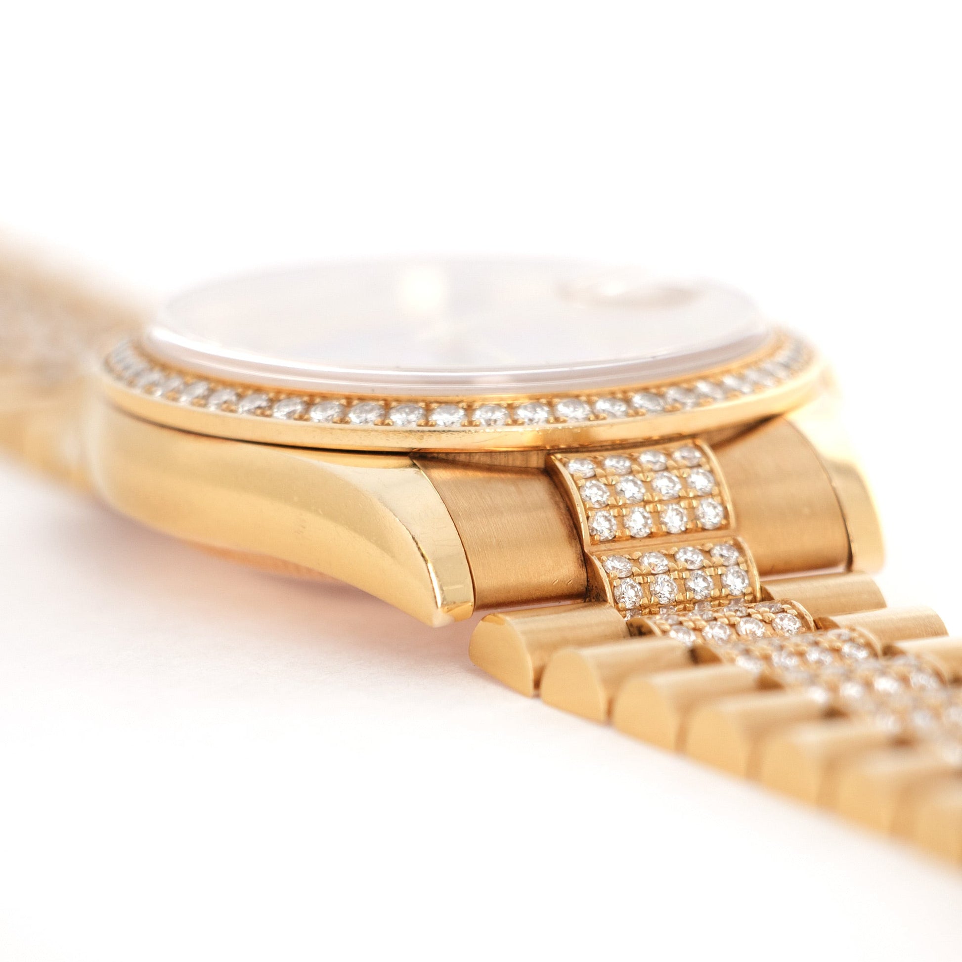 Rolex Yellow Gold Day-Date Pave Diamond Watch Ref. 118348