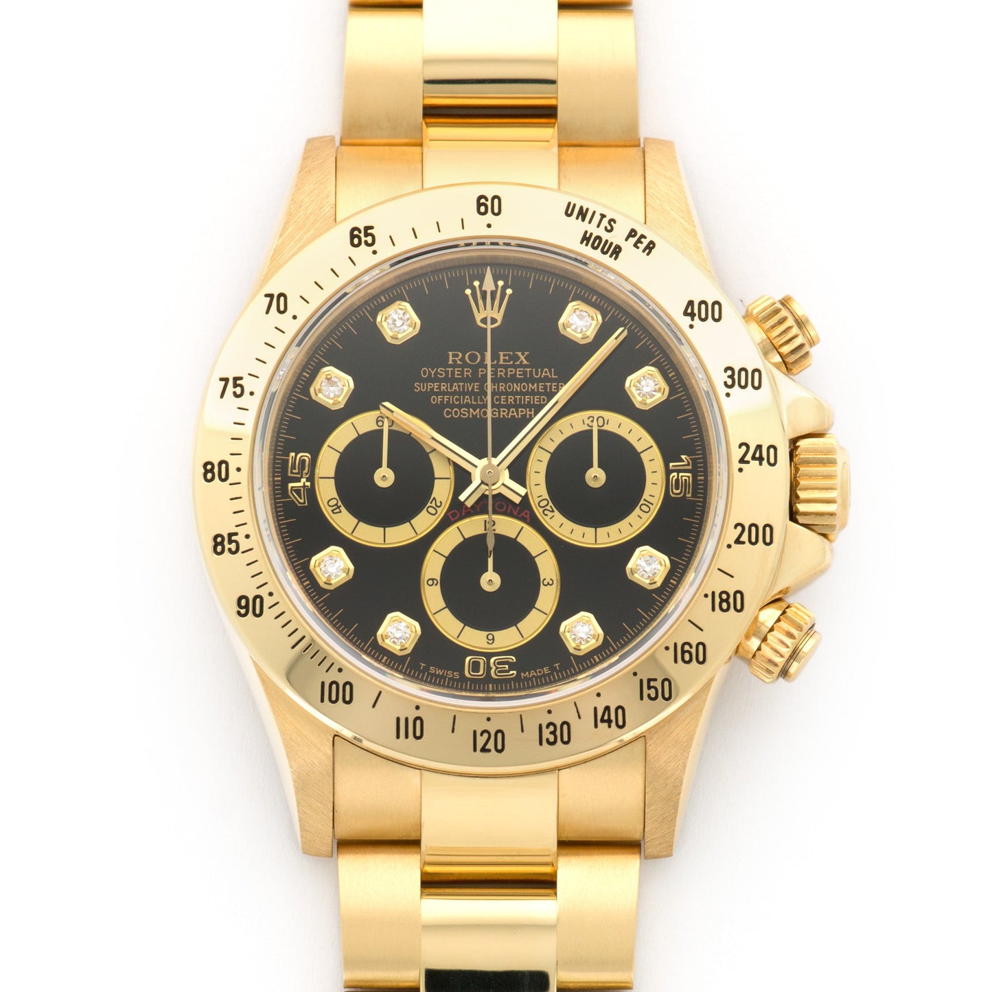 Rolex Yellow Gold Daytona Black Diamond Watch Ref. 16528