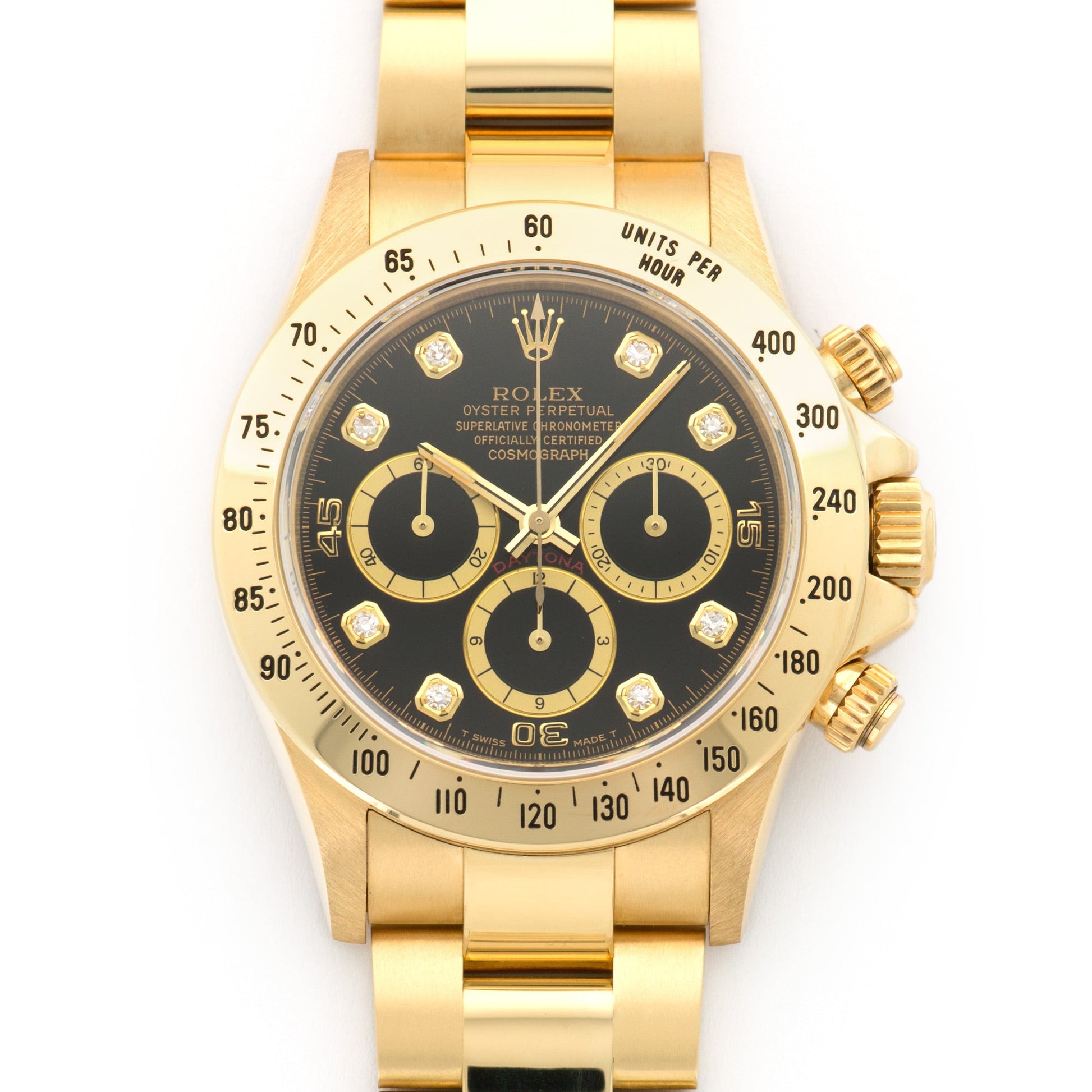 Rolex Yellow Gold Daytona Black Diamond Watch Ref. 16528