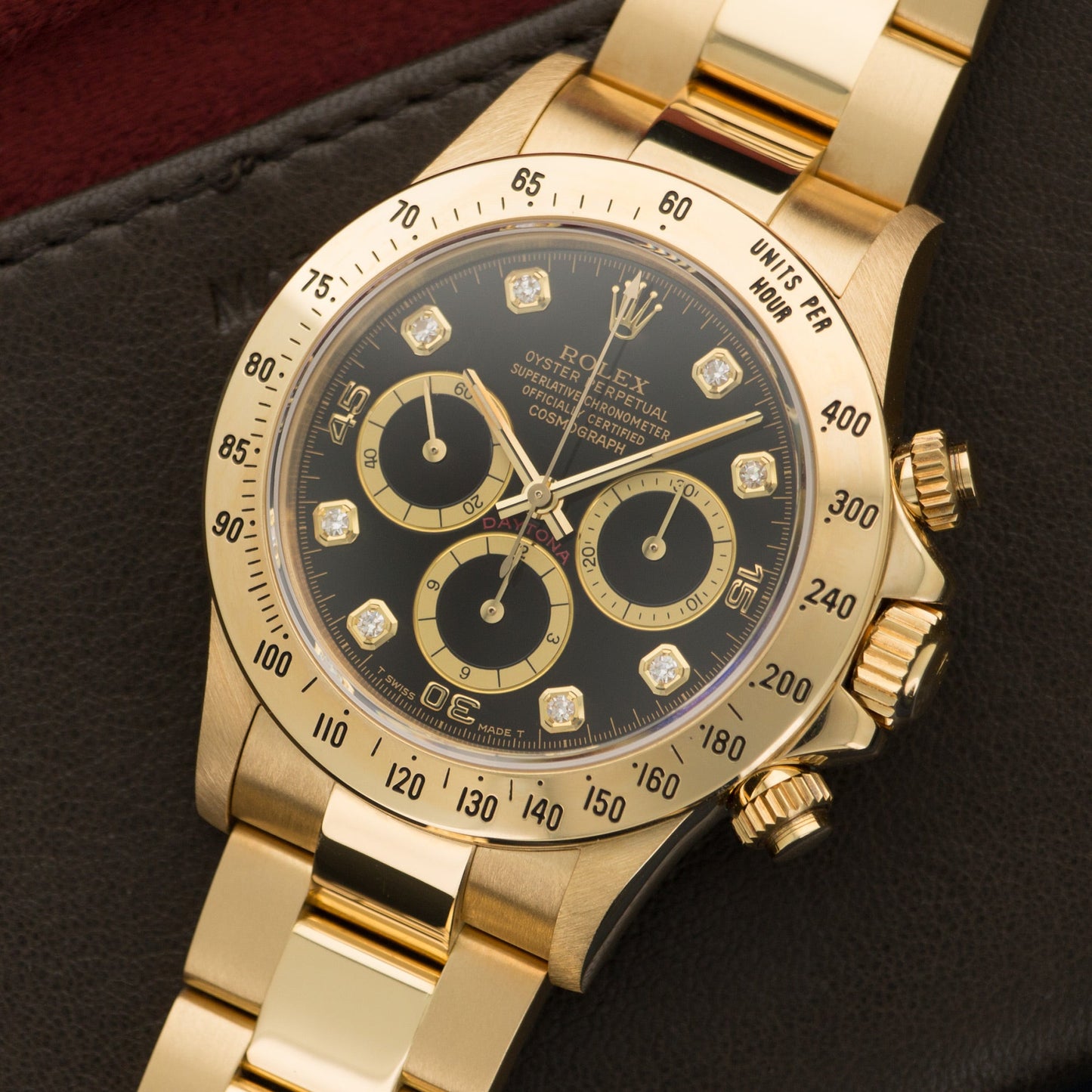 Rolex Yellow Gold Daytona Black Diamond Watch Ref. 16528