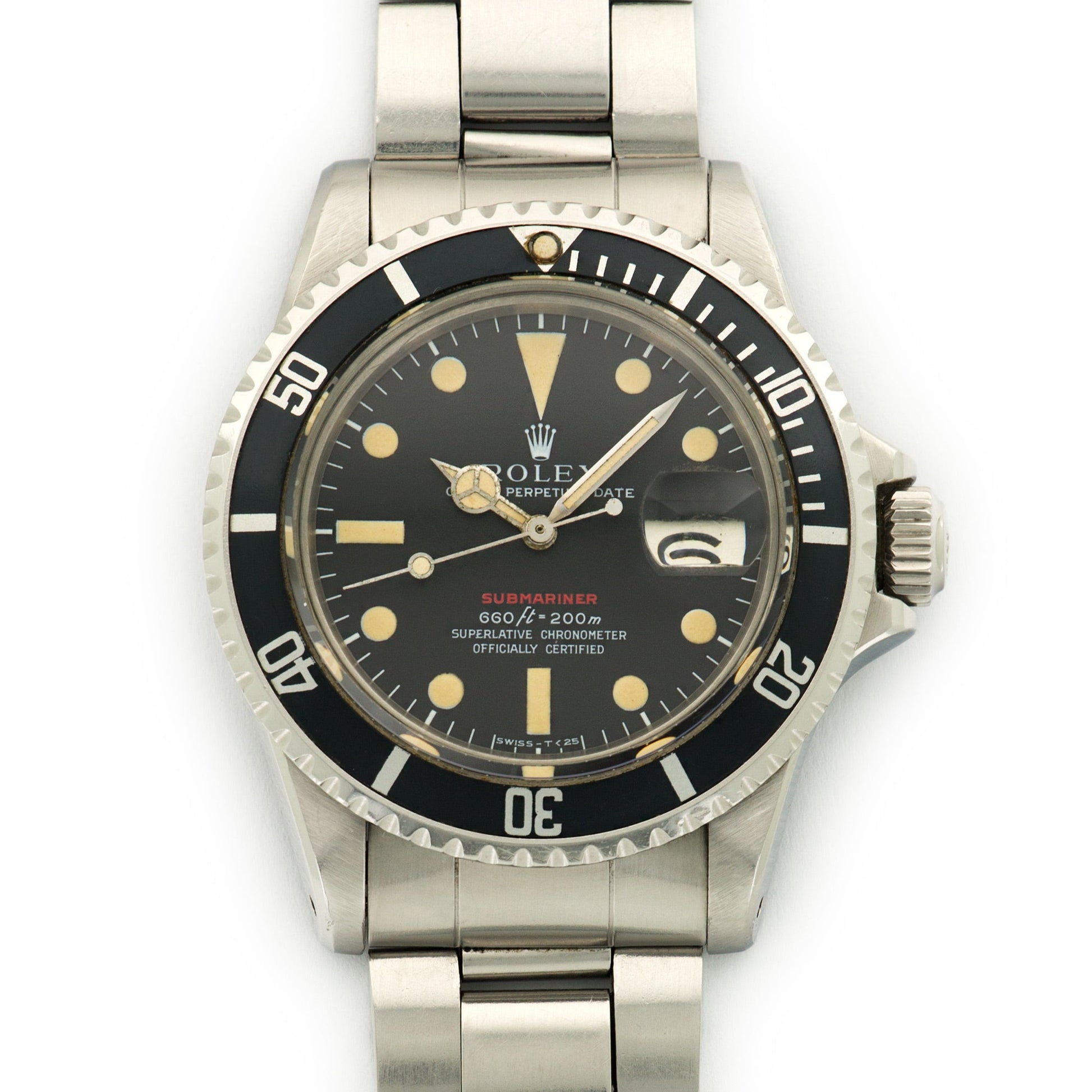 Rolex Stainless Steel Red Submariner Watch Ref. 1680