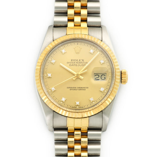 Rolex Two-Tone Datejust Diamond Watch Ref. 16013