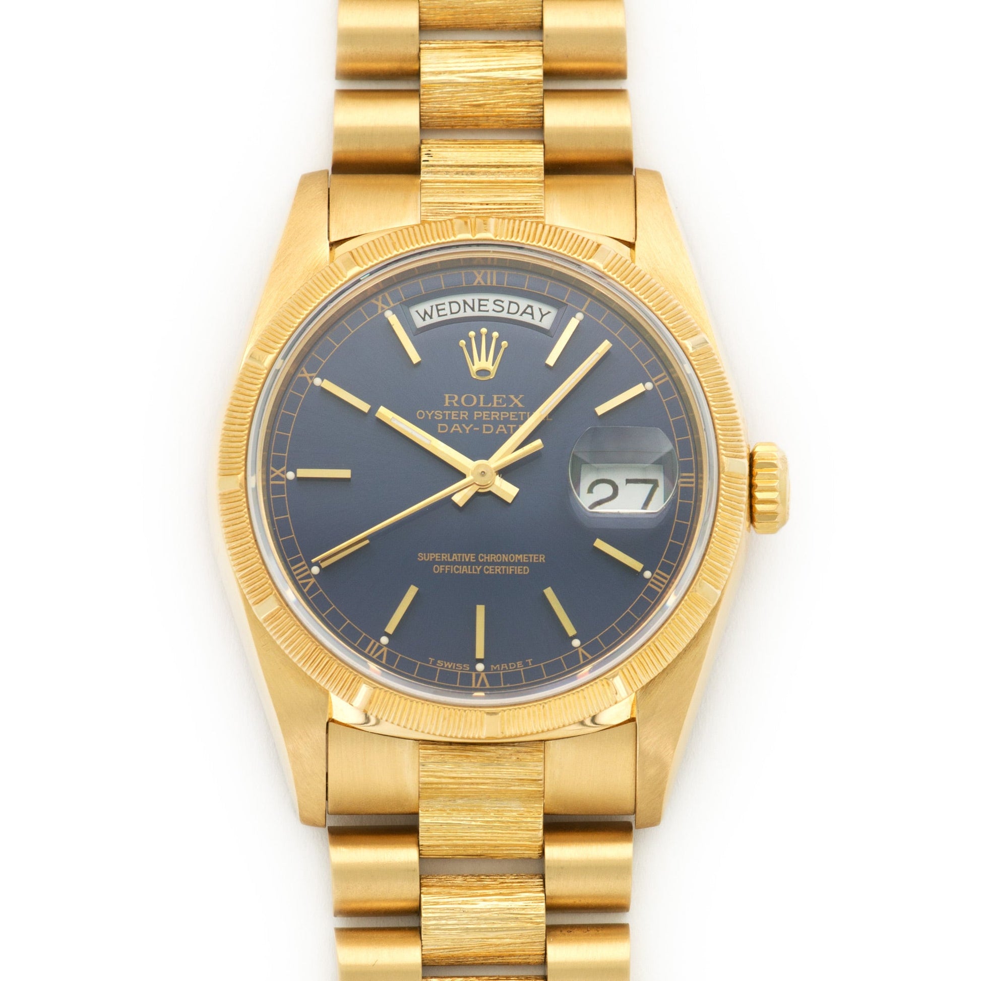 Rolex Yellow Gold Day-Date Bark Finish Watch Ref. 18248