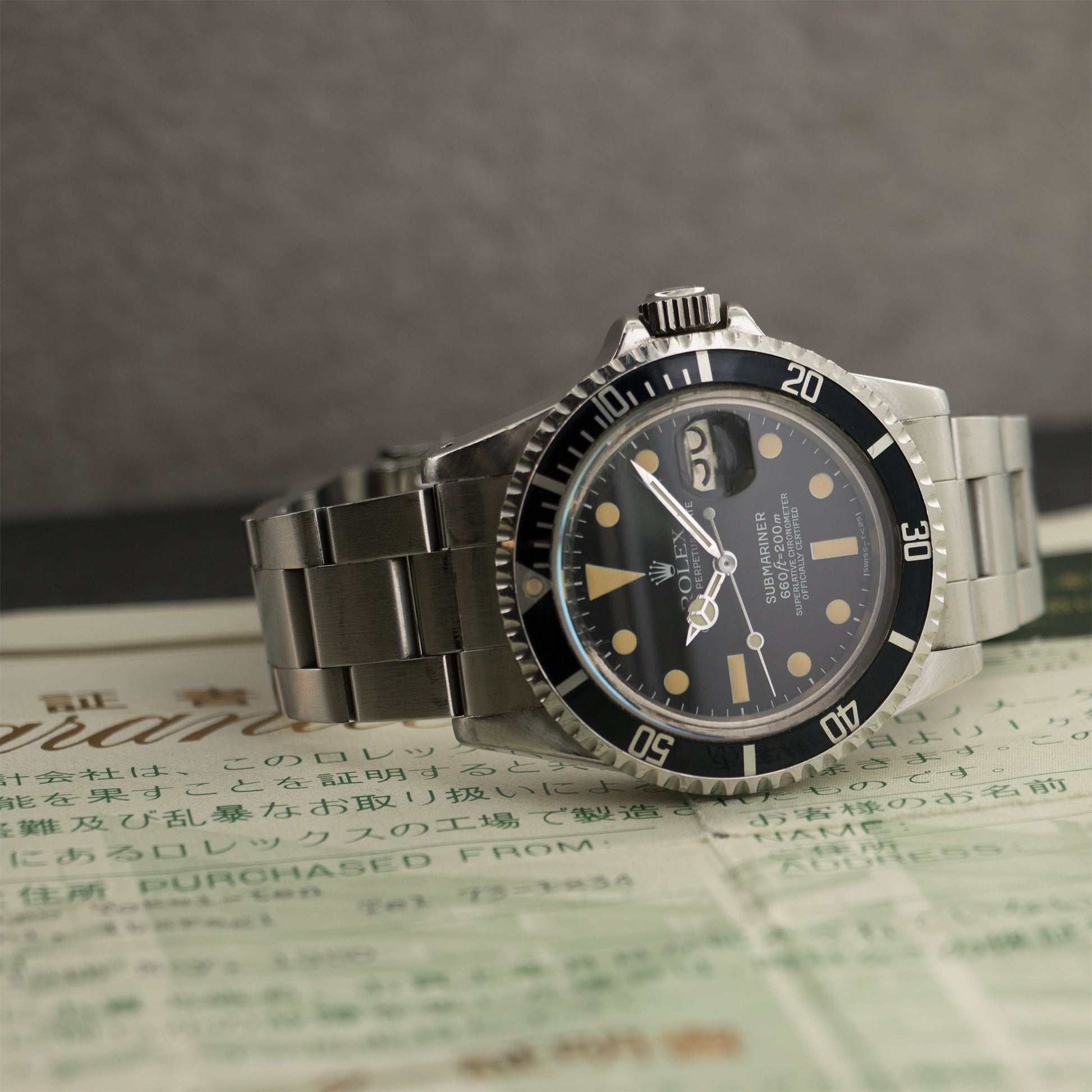 Rolex Steel Submariner Watch Ref. 1680 with Paper