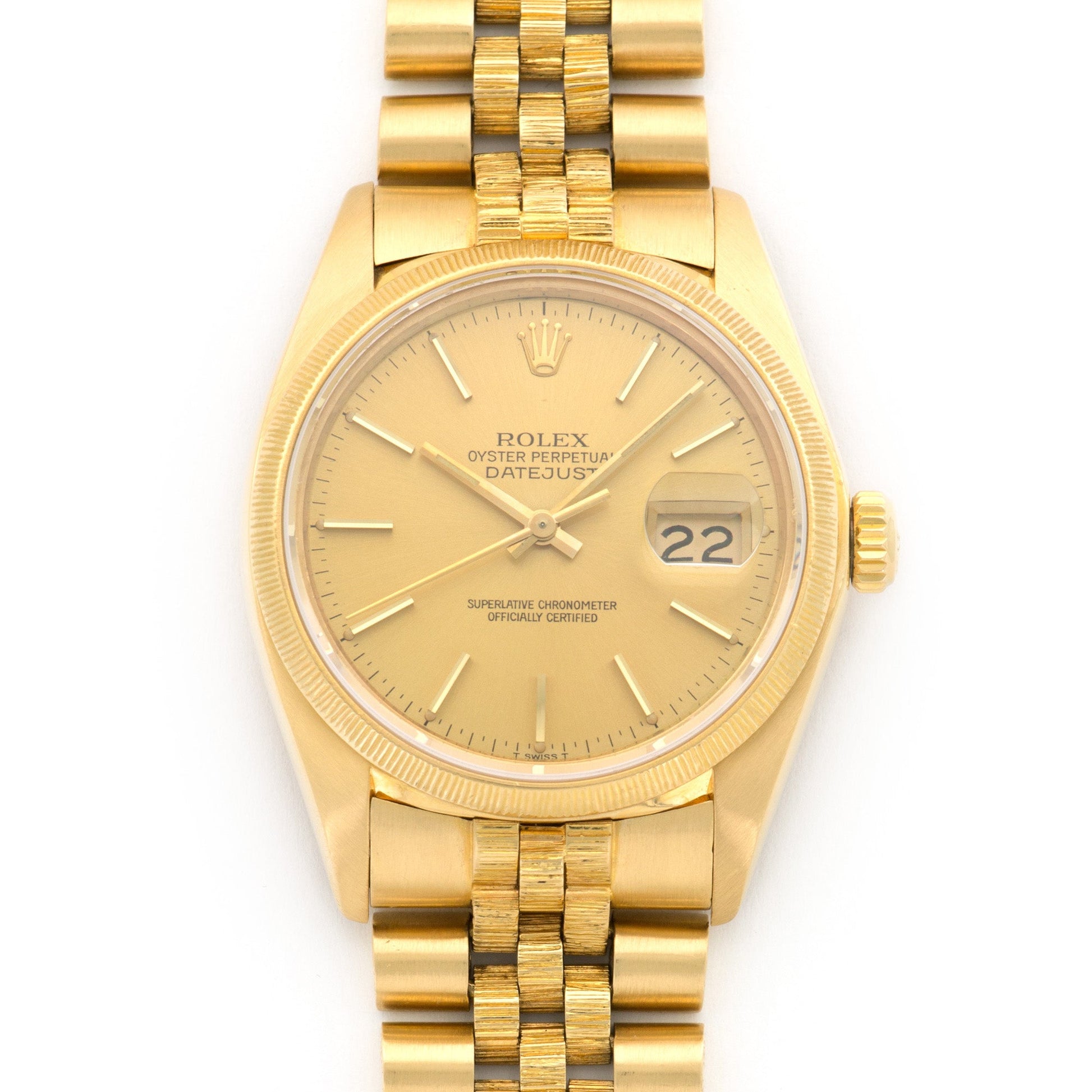 Rolex Yellow Gold Datejust Bark Watch Ref. 16078