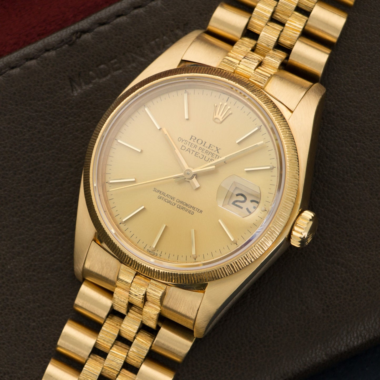 Rolex Yellow Gold Datejust Bark Watch Ref. 16078