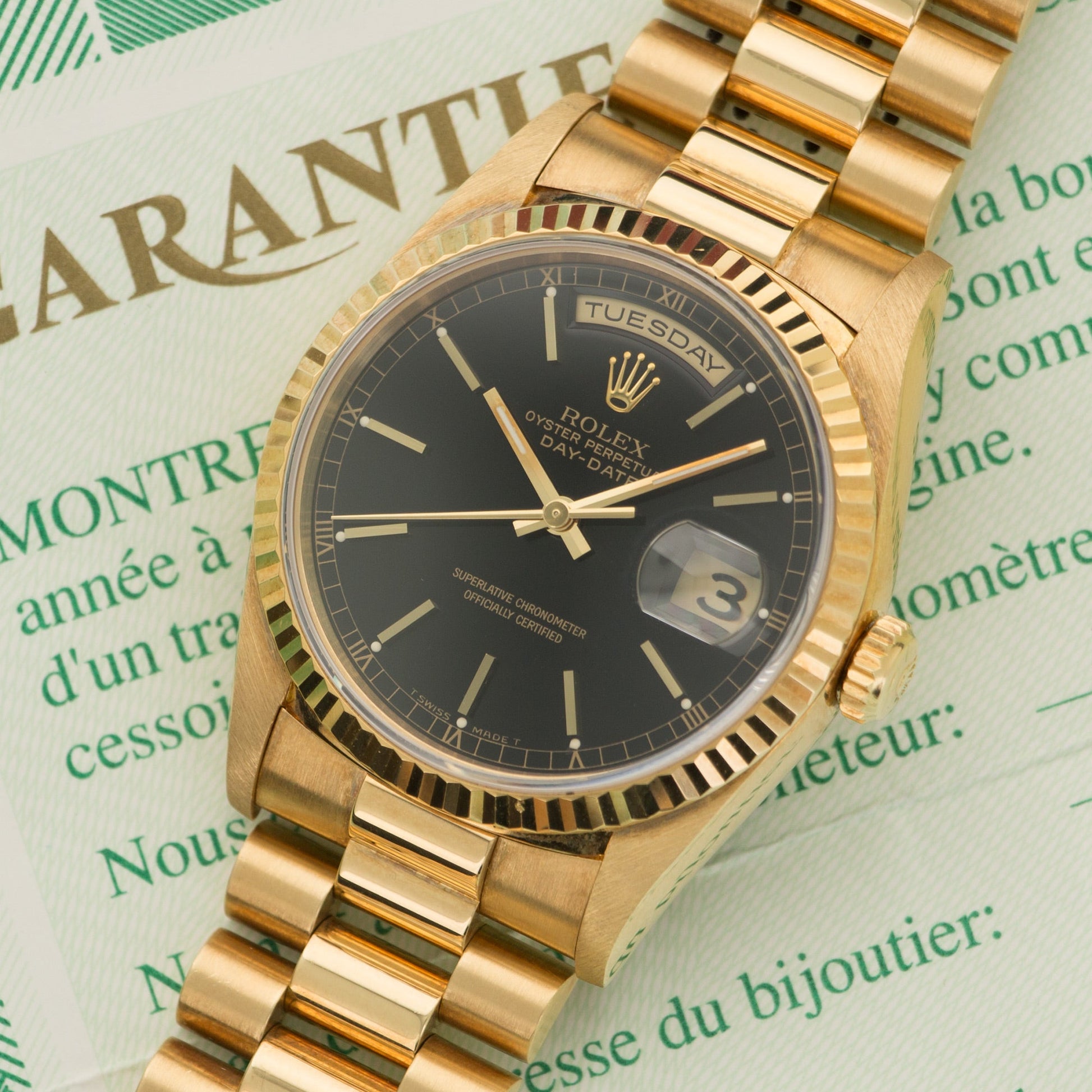 Rolex Yellow Gold Day-Date Watch Ref. 18238