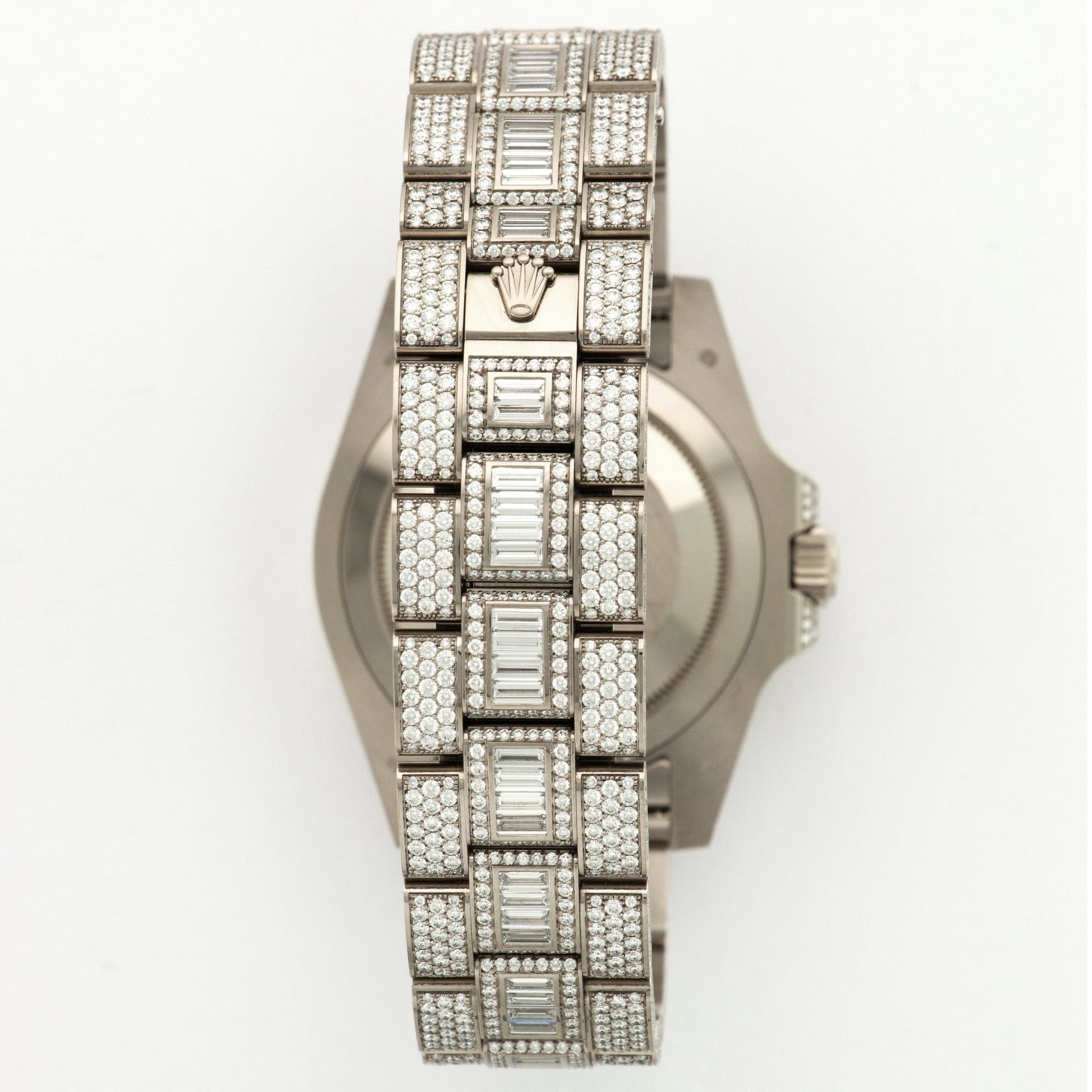 Rolex White Gold GMT-Master II ICE Baguette Diamond Watch Ref. 116769