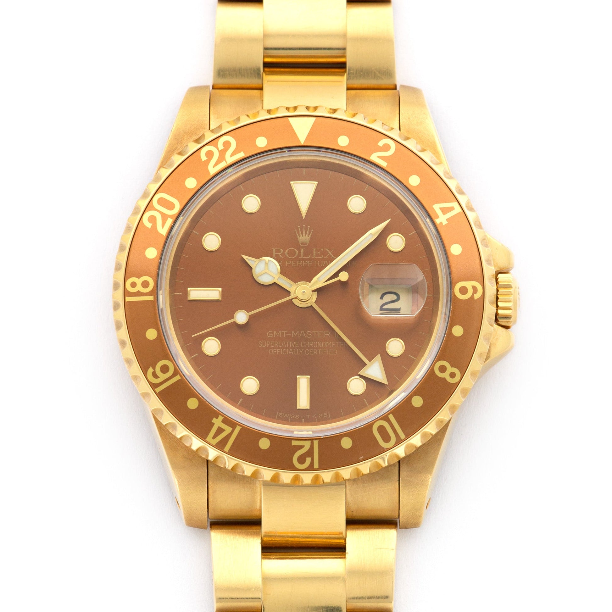 Rolex Yellow Gold Root Beer GMT-Master II Watch Ref. 16718