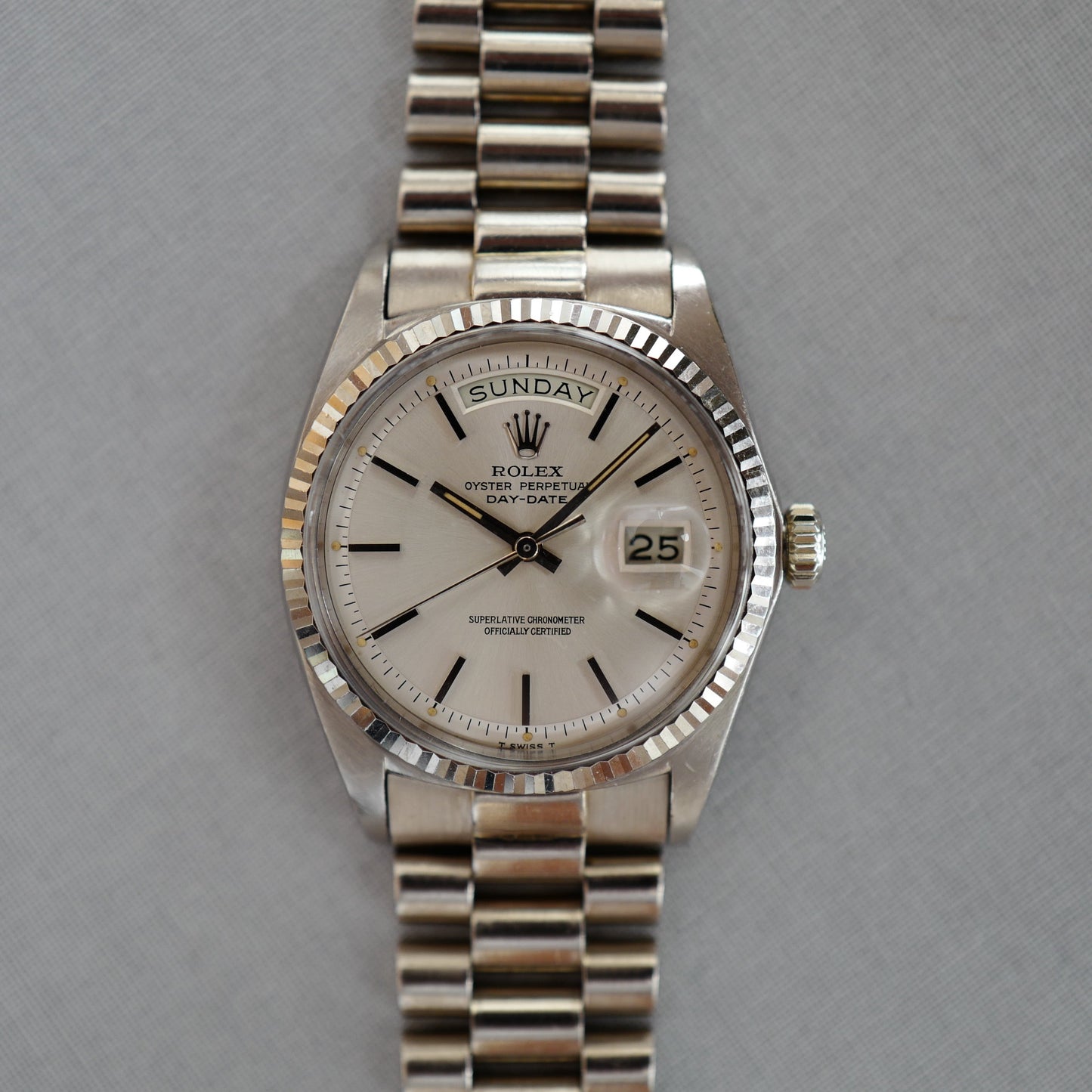 Rolex White Gold Day-Date Watch Ref. 1803 with Original Paper