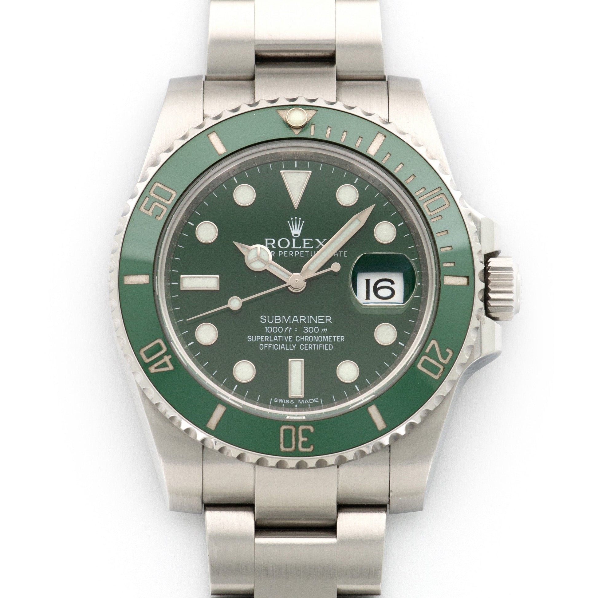 Rolex Submariner Green Ceramic Watch Ref. 116610LV with Original Box and Warranty Card