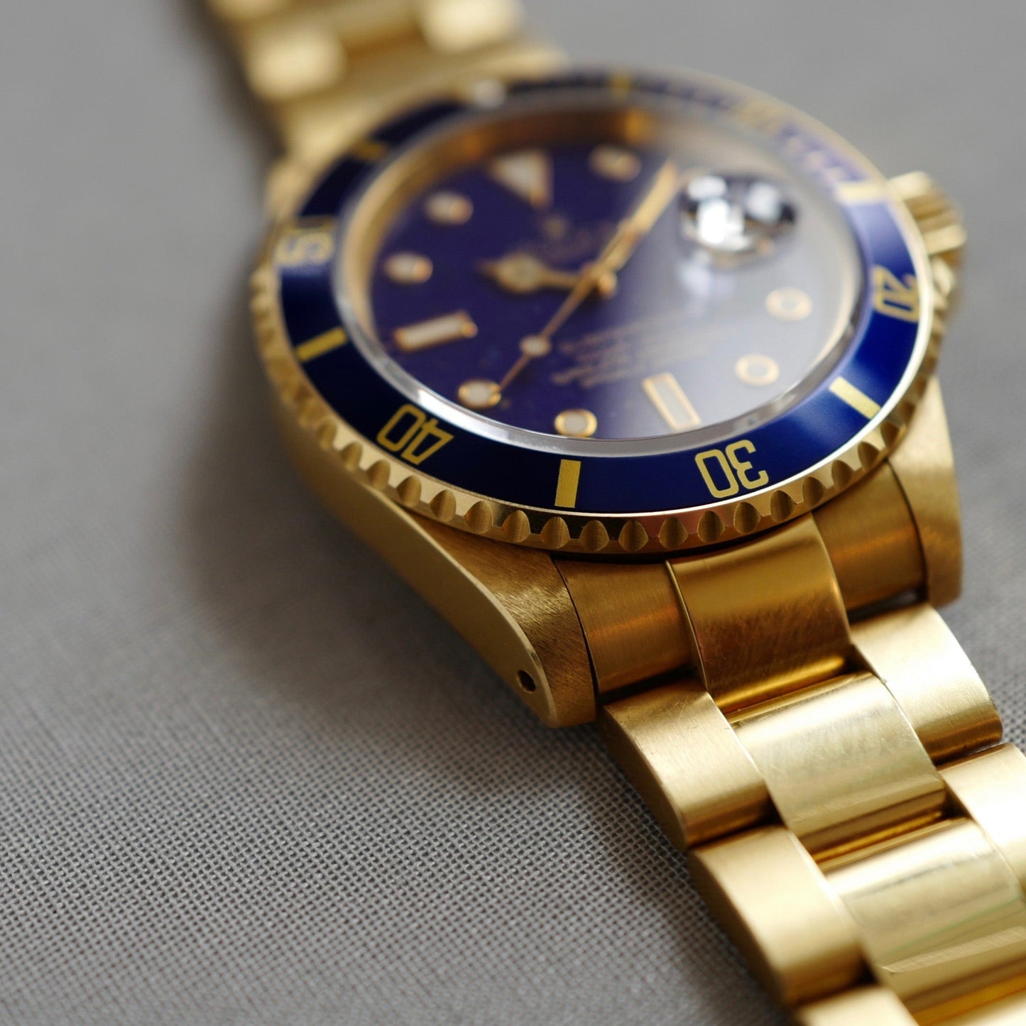 Rolex Yellow Gold Submariner Lapis Lazuli Watch Ref. 16618