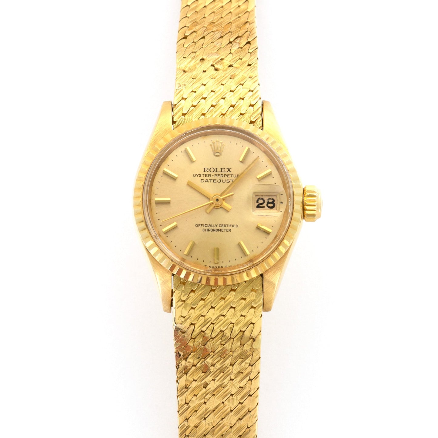 Rolex Yellow Gold Datejust Watch Ref. 6517 with Original Warranty Papers