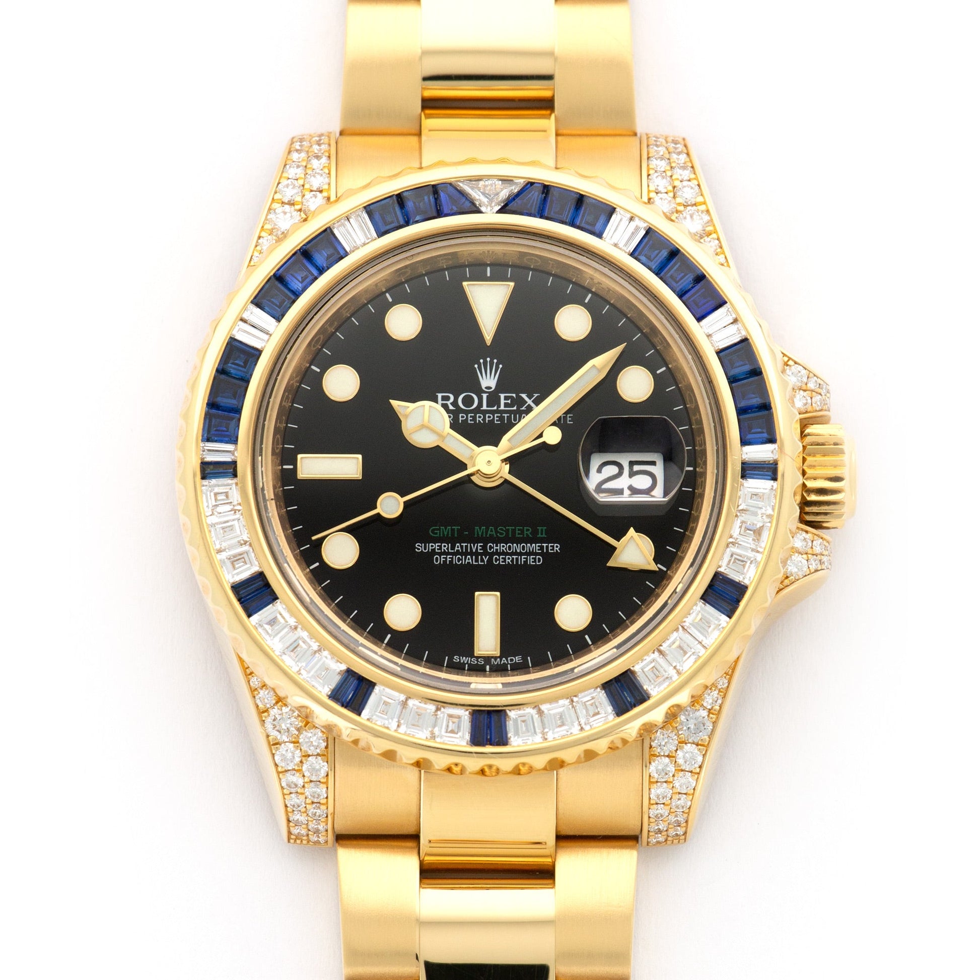 Rolex Yellow Gold GMT-Master II Diamond & Sapphire Watch Ref. 116758