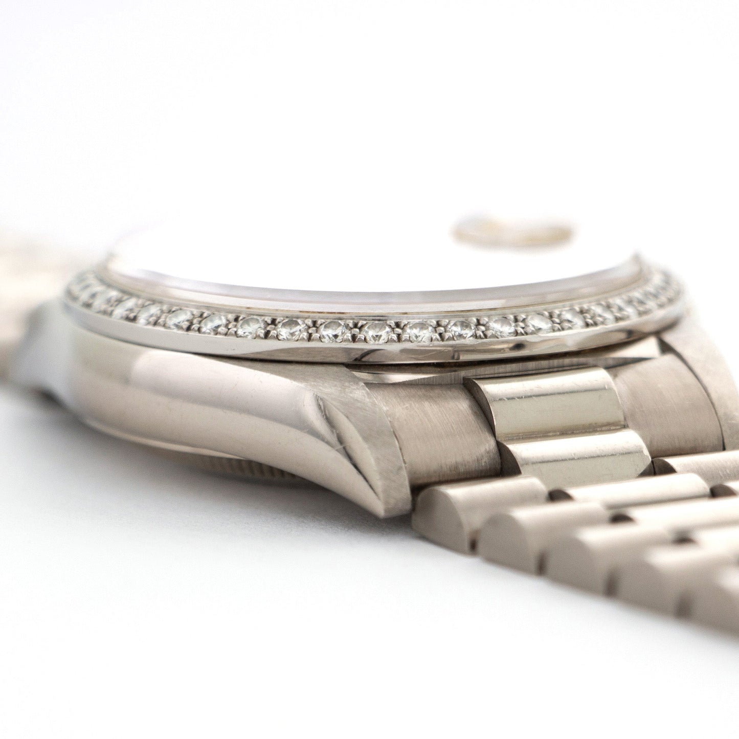 Rolex White Gold Day-Date Crown Collection Diamond Watch