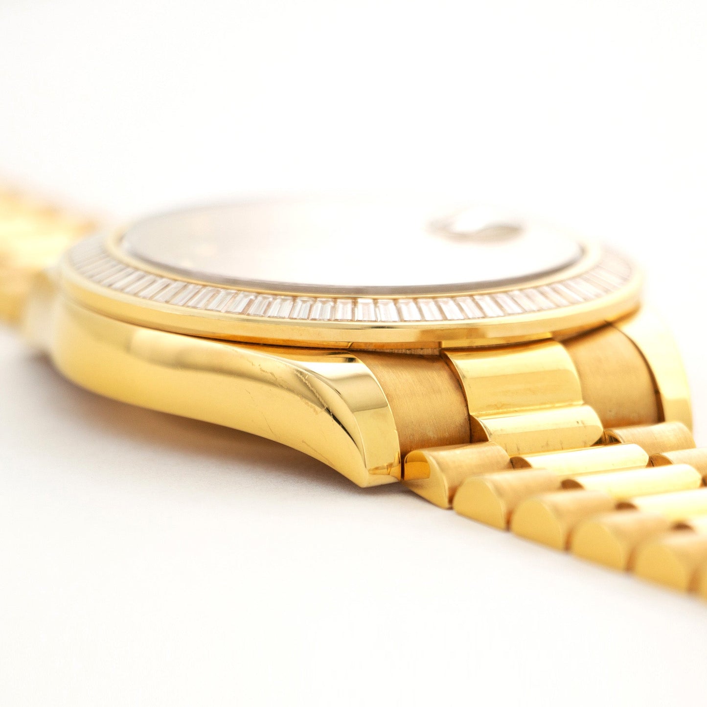 Rolex Yellow Gold Day-Date II Baguette Diamond Watch Ref. 218398