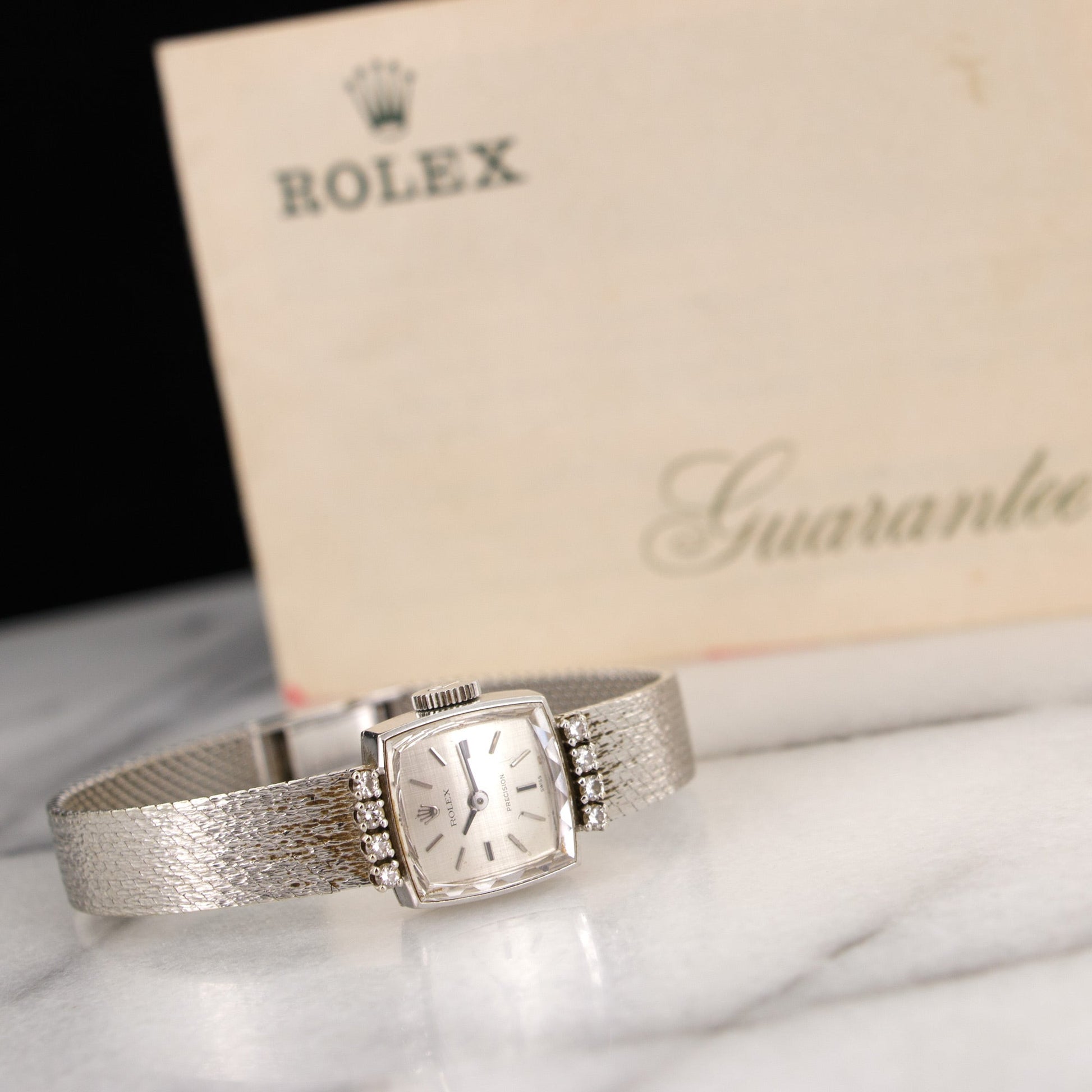 Rolex White Gold PRecision Diamond Watch with Original Warranty