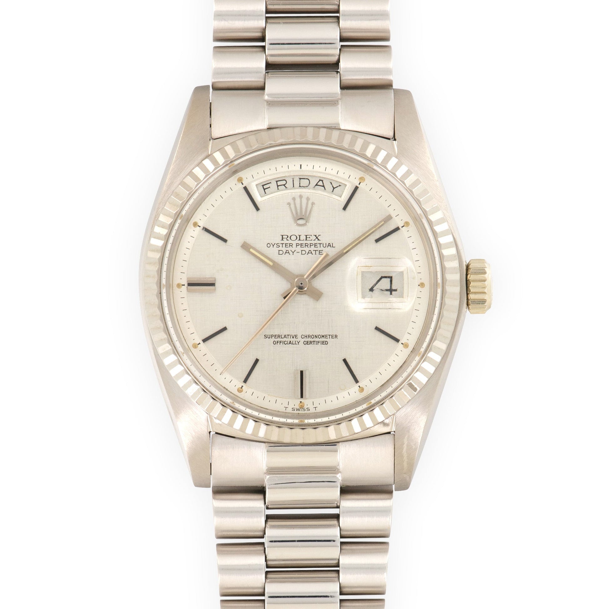 Rolex White Gold Day-Date Watch Ref. 1803, Retailed by Bucherer