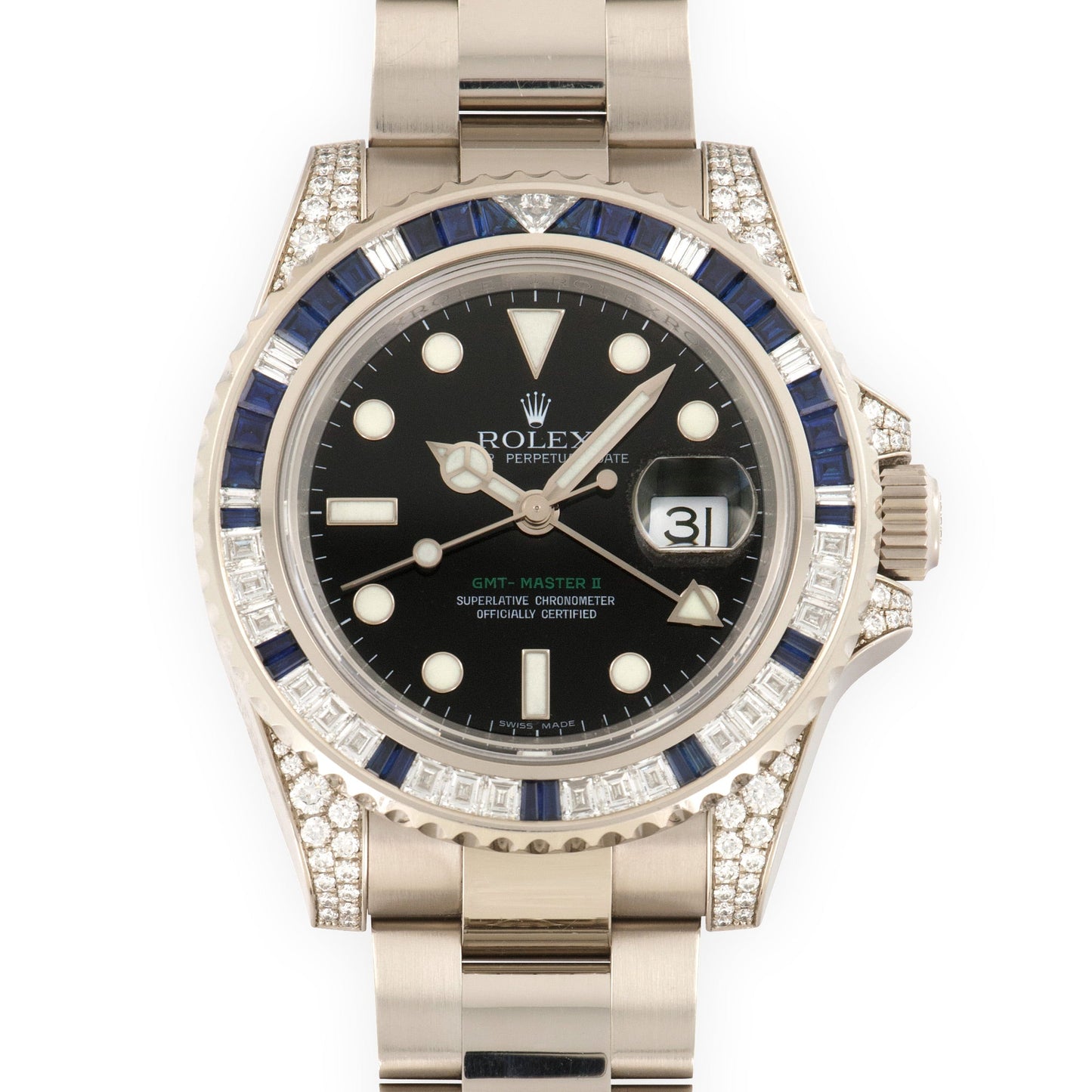 Rolex White Gold GMT-Master II Diamond Sapphire Watch Ref. 116759