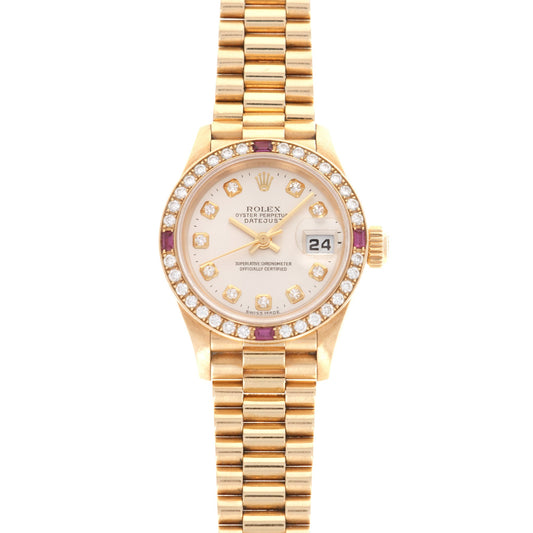 Rolex Yellow Gold Datejust Diamond Ruby Watch Ref. 79068