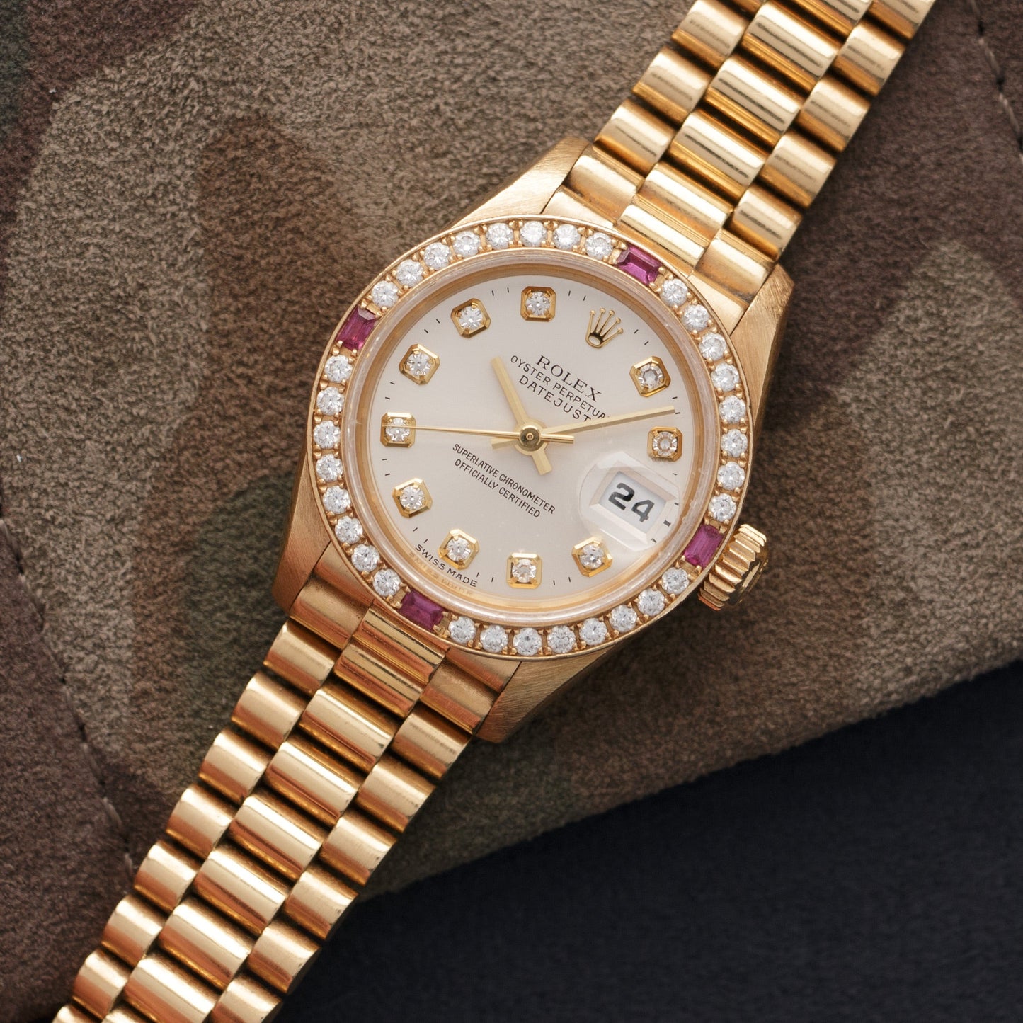 Rolex Yellow Gold Datejust Diamond Ruby Watch Ref. 79068