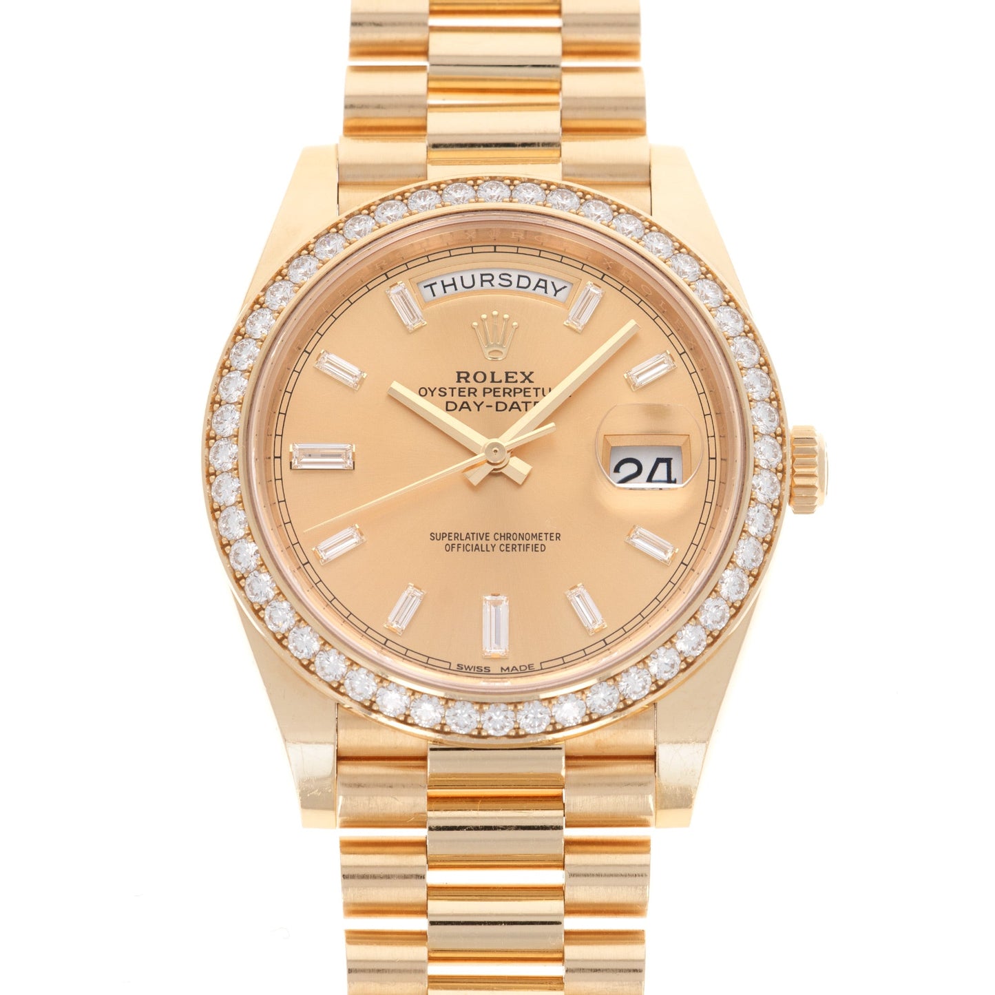 Rolex Yellow Gold Day-Date Diamond Watch Ref. 228348