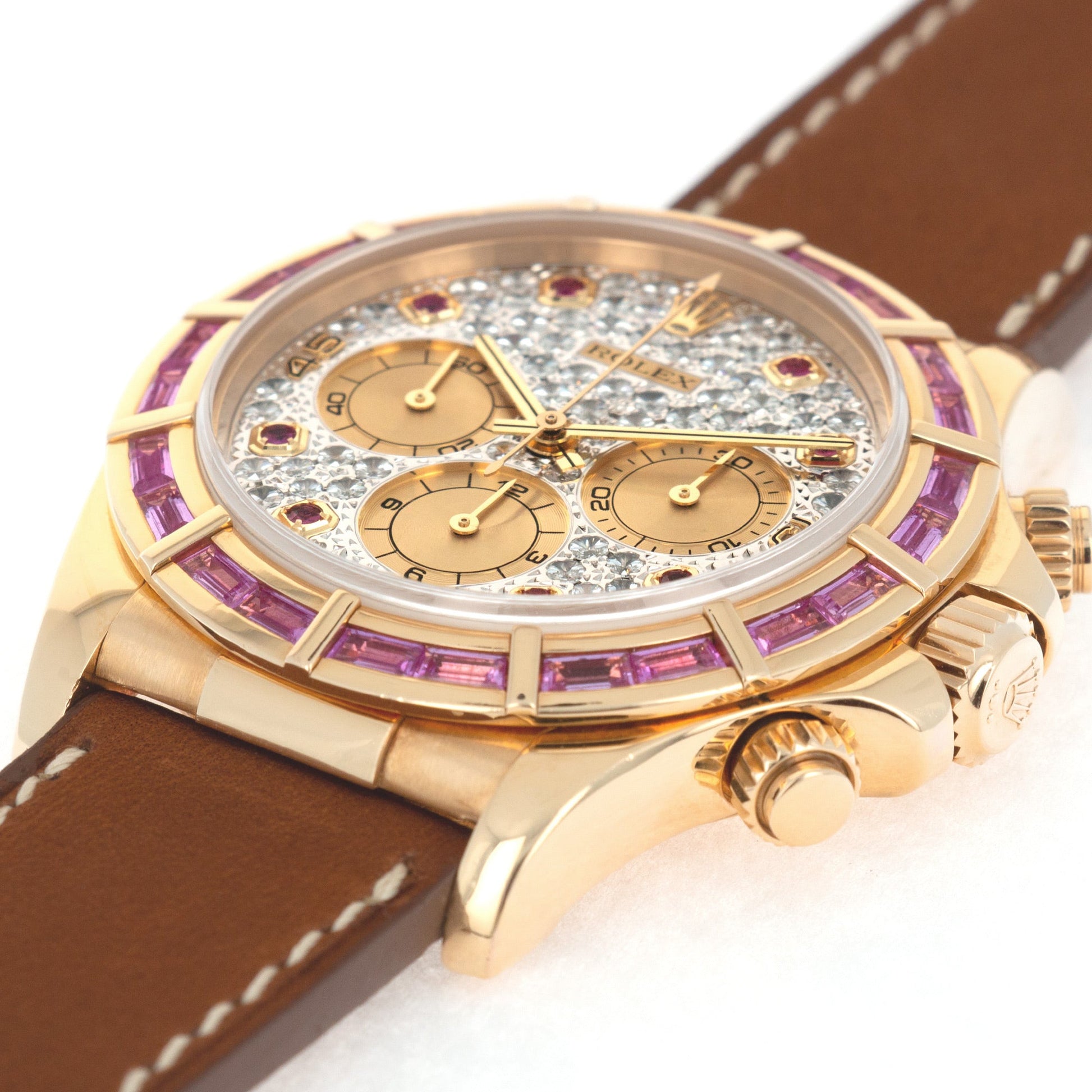 Rolex Yellow Gold Cosmograph Daytona Zenith Sapphire Diamond Watch Ref. 16588