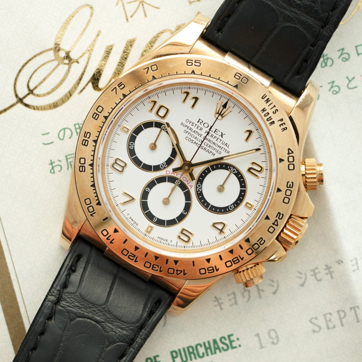 Rolex Yellow Gold Cosmograph Daytona Zenith Inverted 6 Watch, Ref. 16518