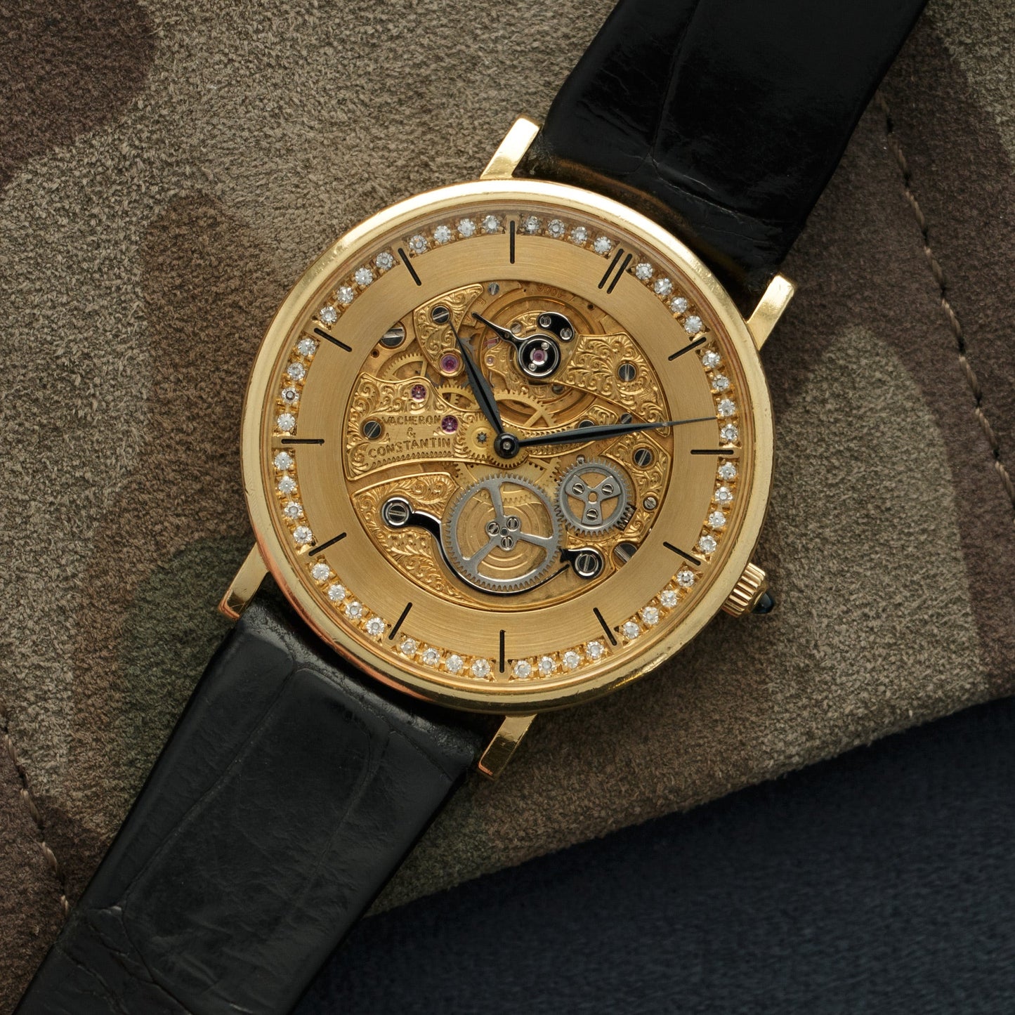 Vacheron Constantin Yellow Gold Skeletonized Diamond Watch