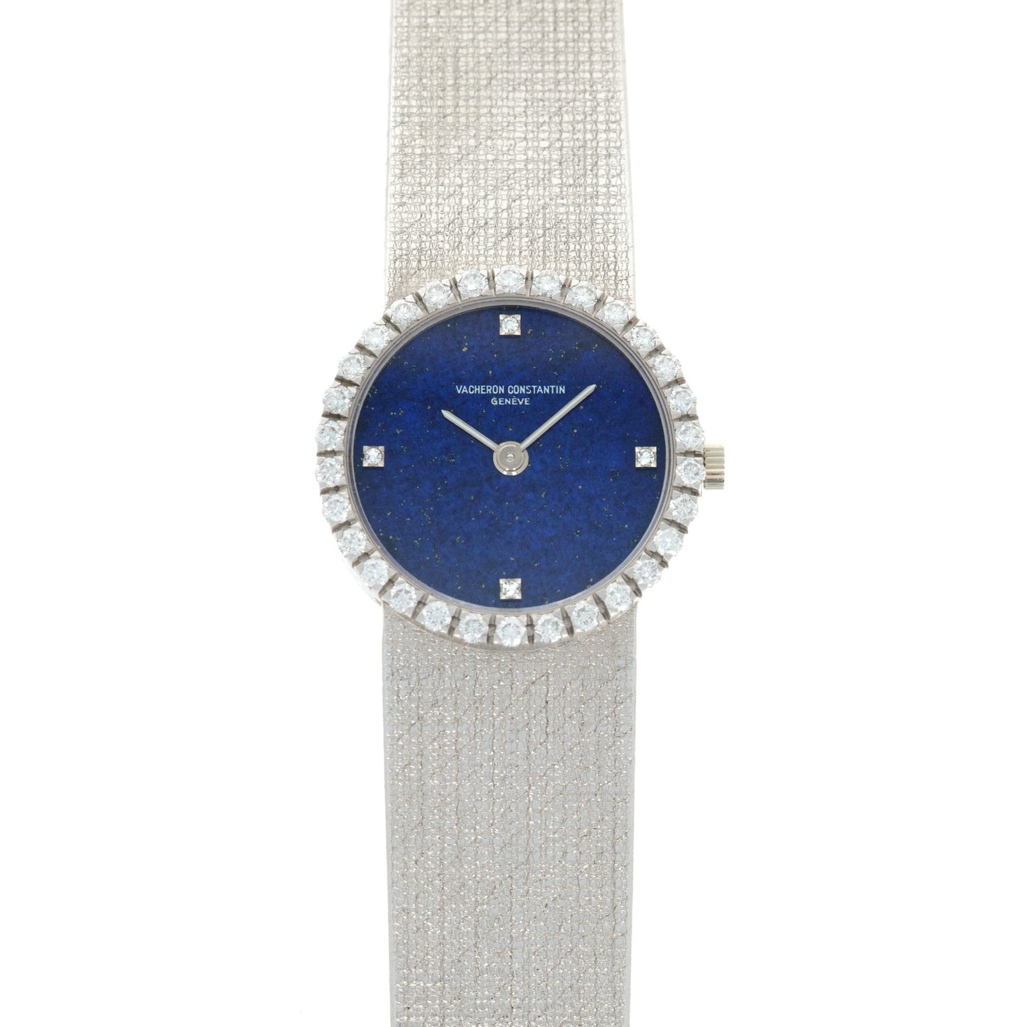 Vacheron Constantin White Gold Lapis Diamond Watch, 1970s