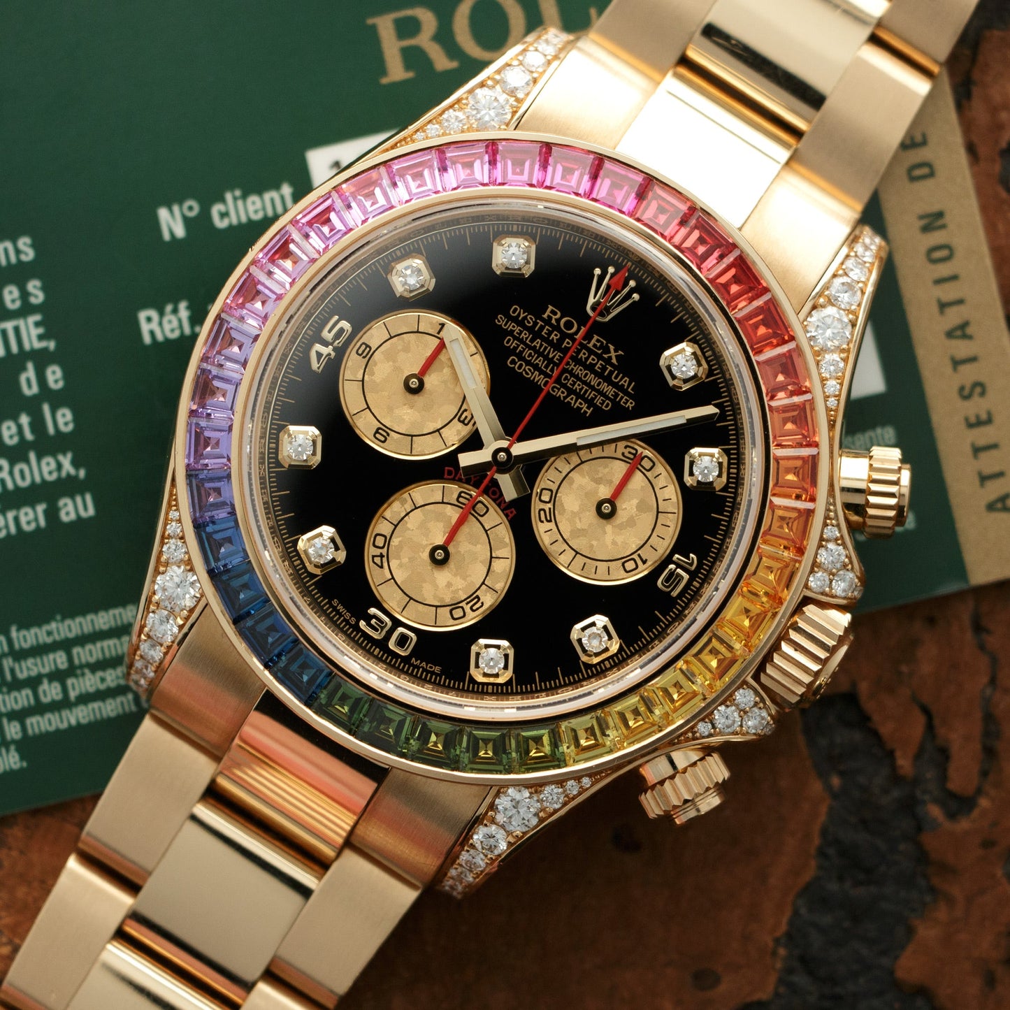 Rolex Yellow Gold Daytona Rainbow Watch Ref. 116598