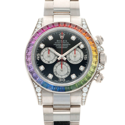 Rolex White Gold Cosmograph Rainbow Daytona Watch Ref. 116599