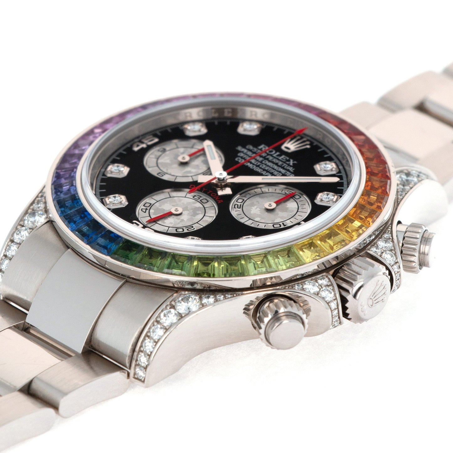 Rolex White Gold Cosmograph Rainbow Daytona Watch Ref. 116599