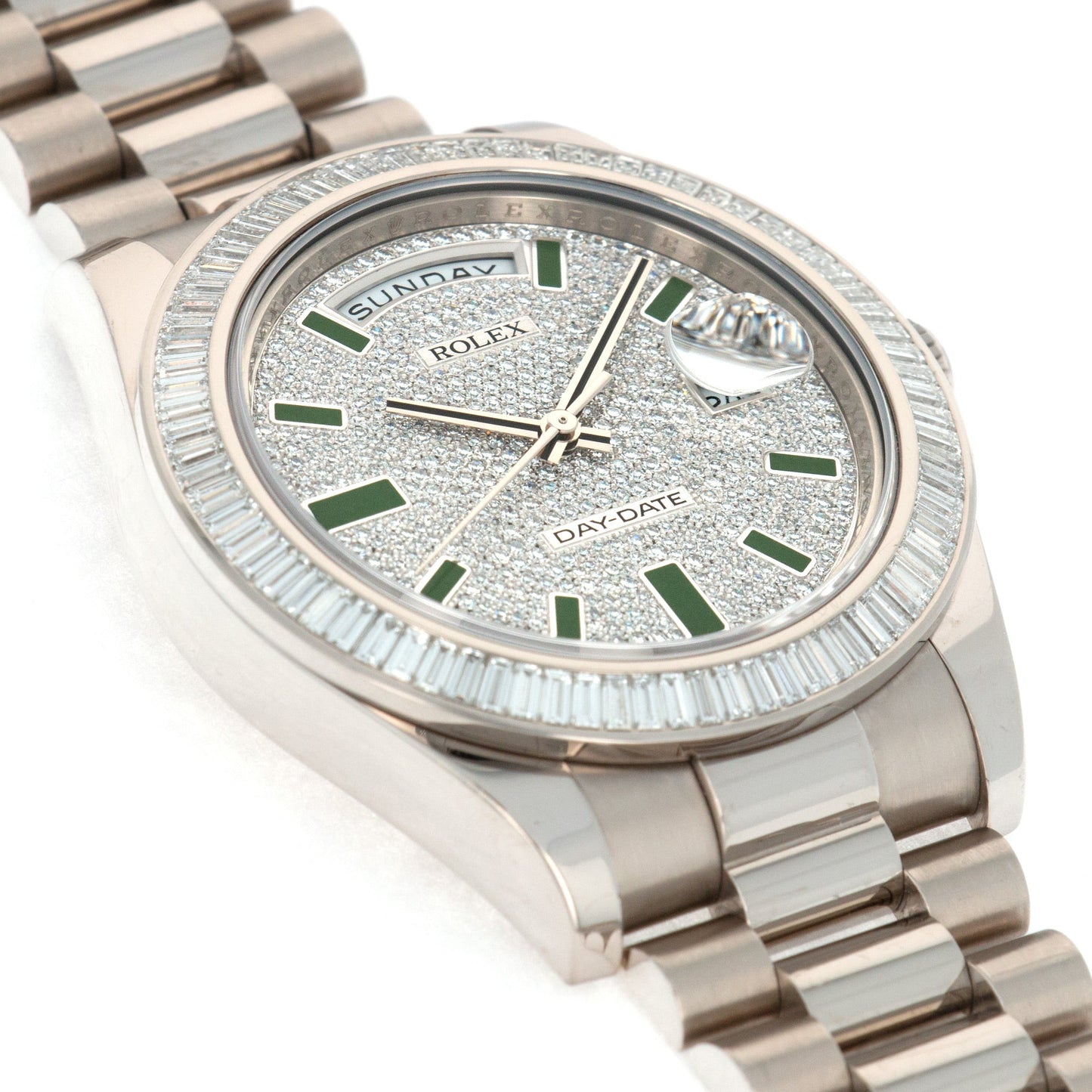 Rolex White Gold Day-Date Baguette Diamond Watch Ref. 218399