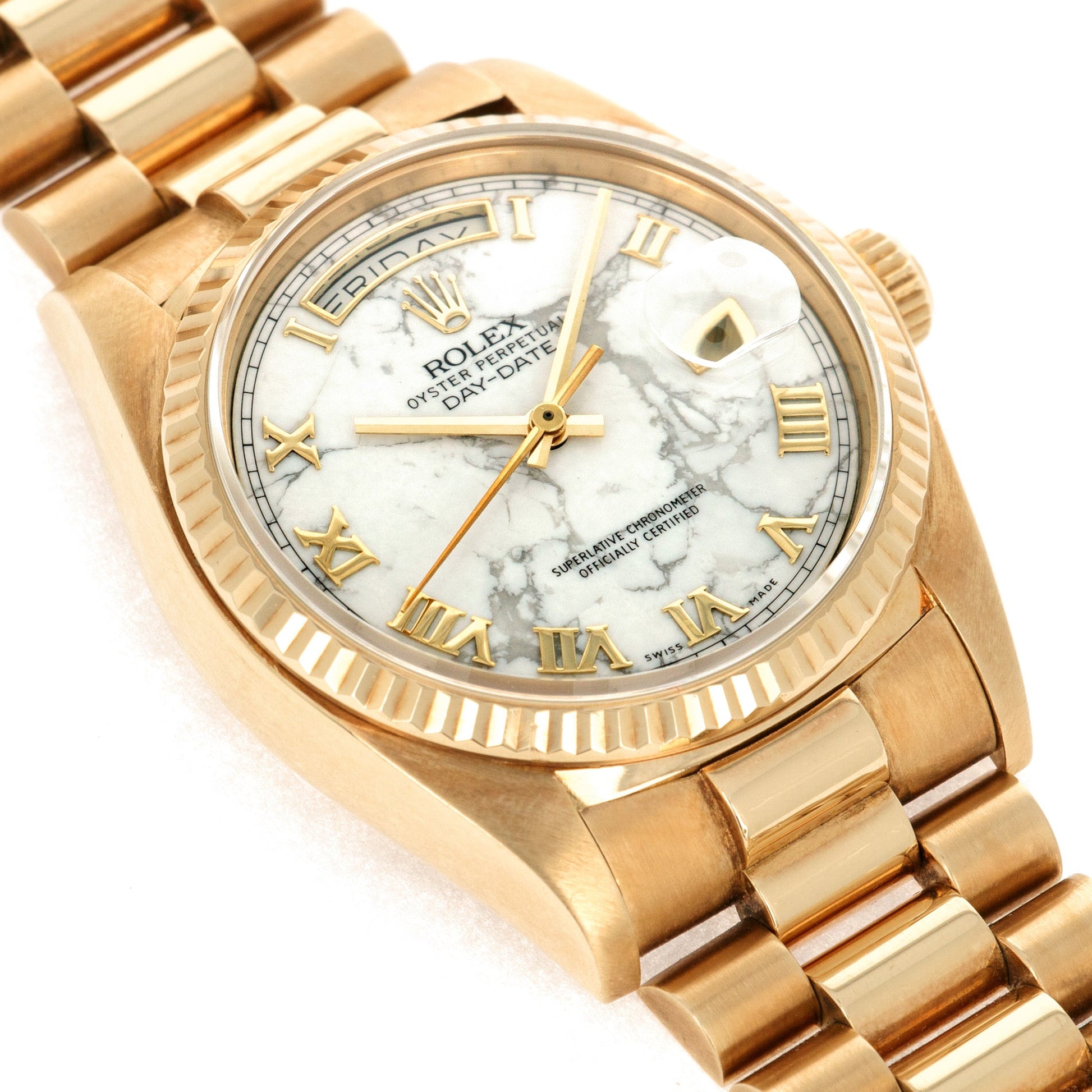 Rolex Yellow Gold Day Date Howlite Watch Ref. 18038