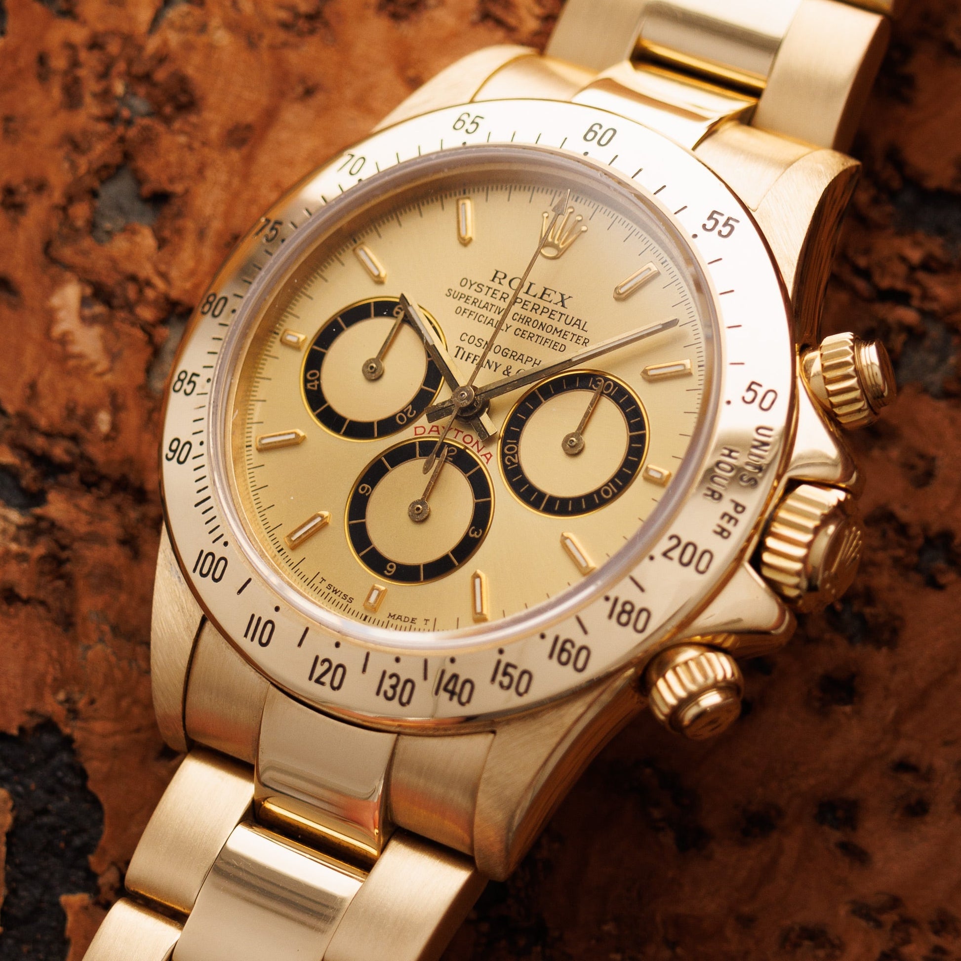 Rolex Yellow Gold Daytona ref. 16528 with Tiffany & Co. Dial