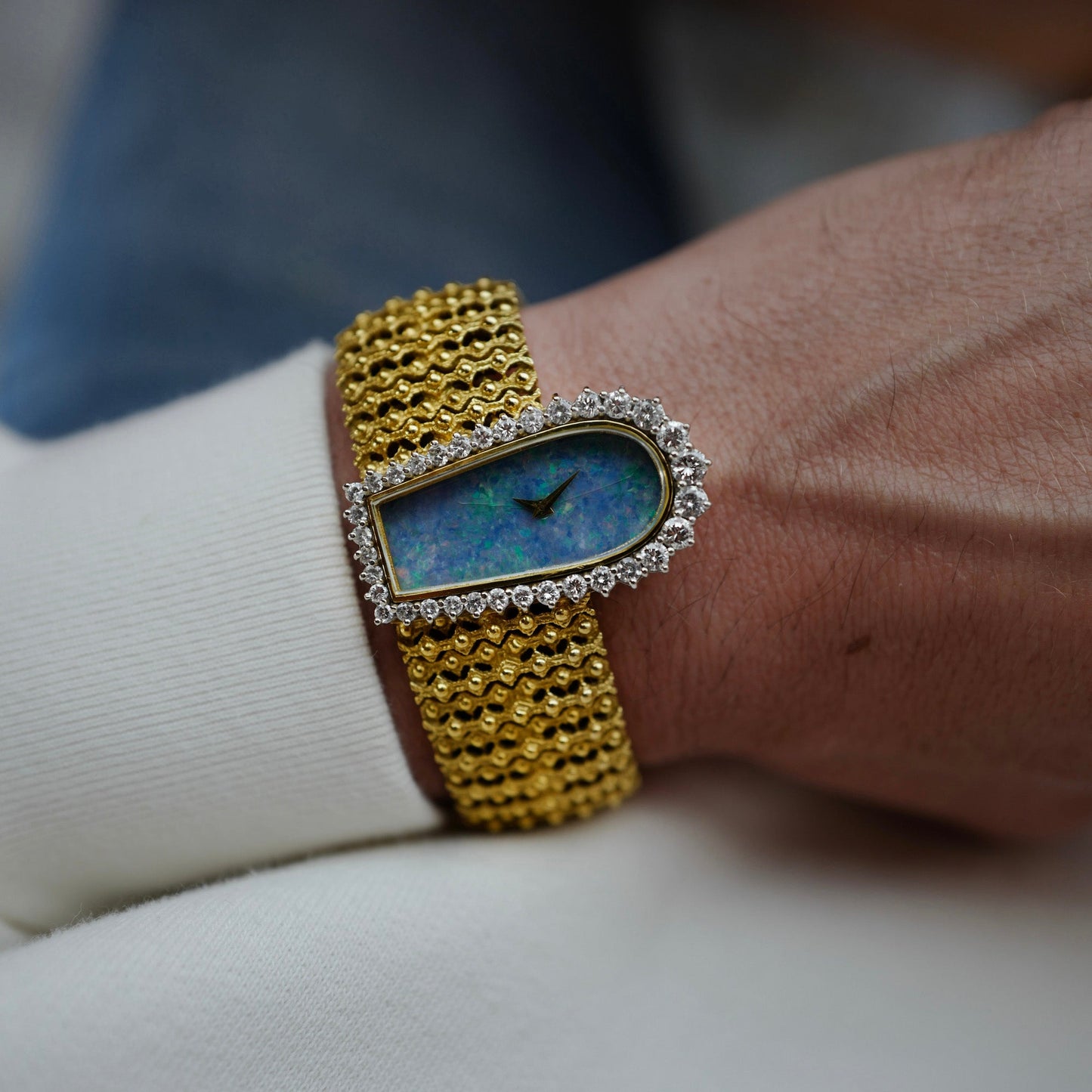 Tiffany & Co. Asymmetrical Opal and Diamond Watch