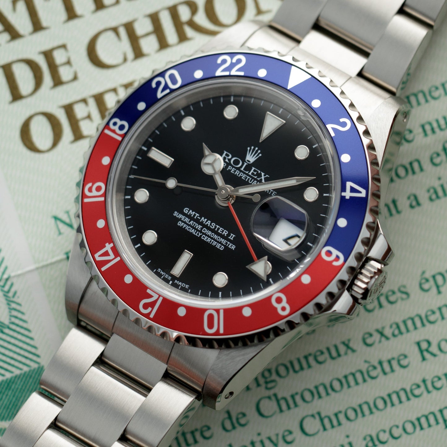 Rolex Steel Pepsi GMT-Master Ref. 16710 with Original Warranty