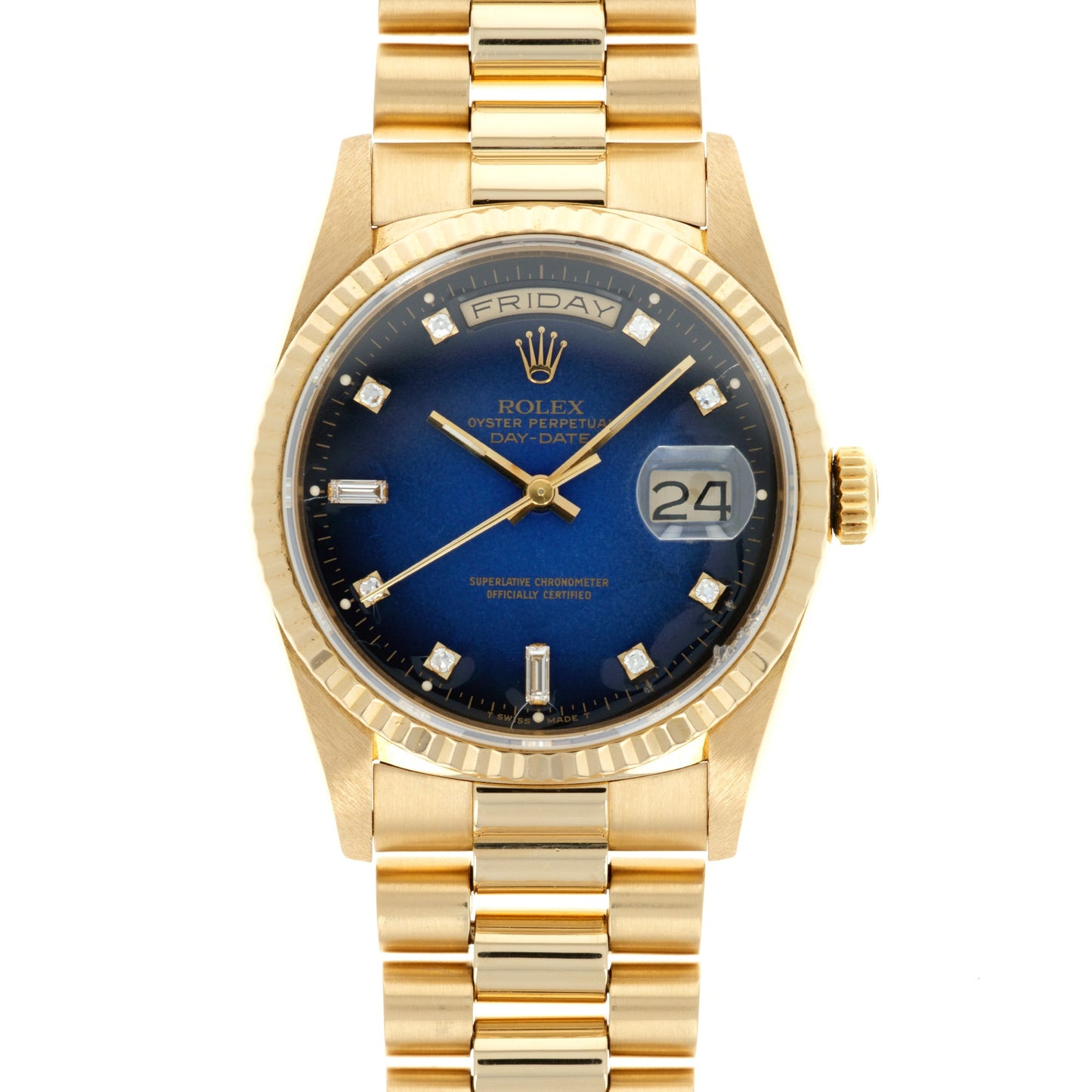 Rolex Yellow Gold Day-Date Ref. 18238 with Blue Vignette Dial