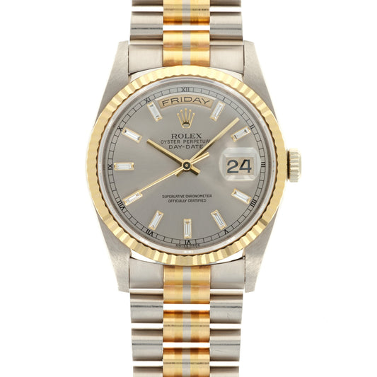 Rolex Tridor Day-Date Ref. 18239 with Baguette Diamond Dial