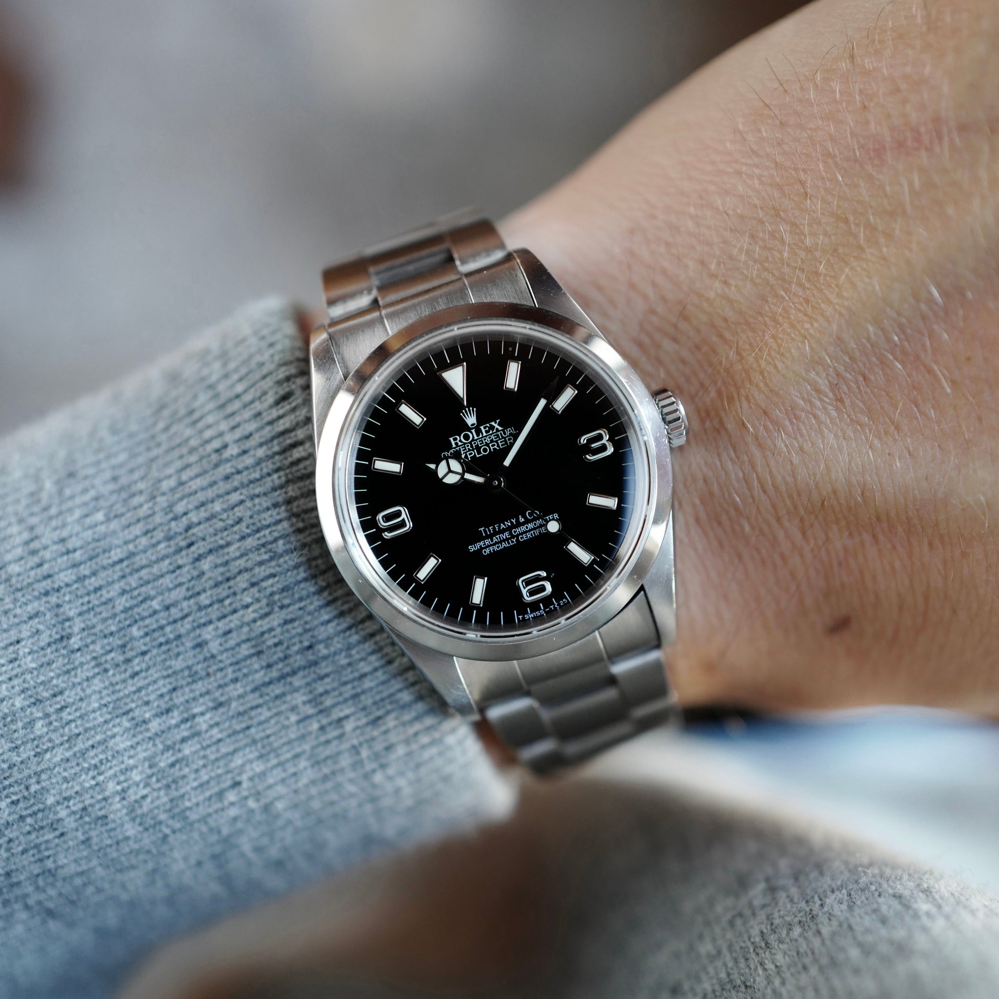 Rolex Steel Explorer Ref. 14270 Retailed by Tiffany & Co.