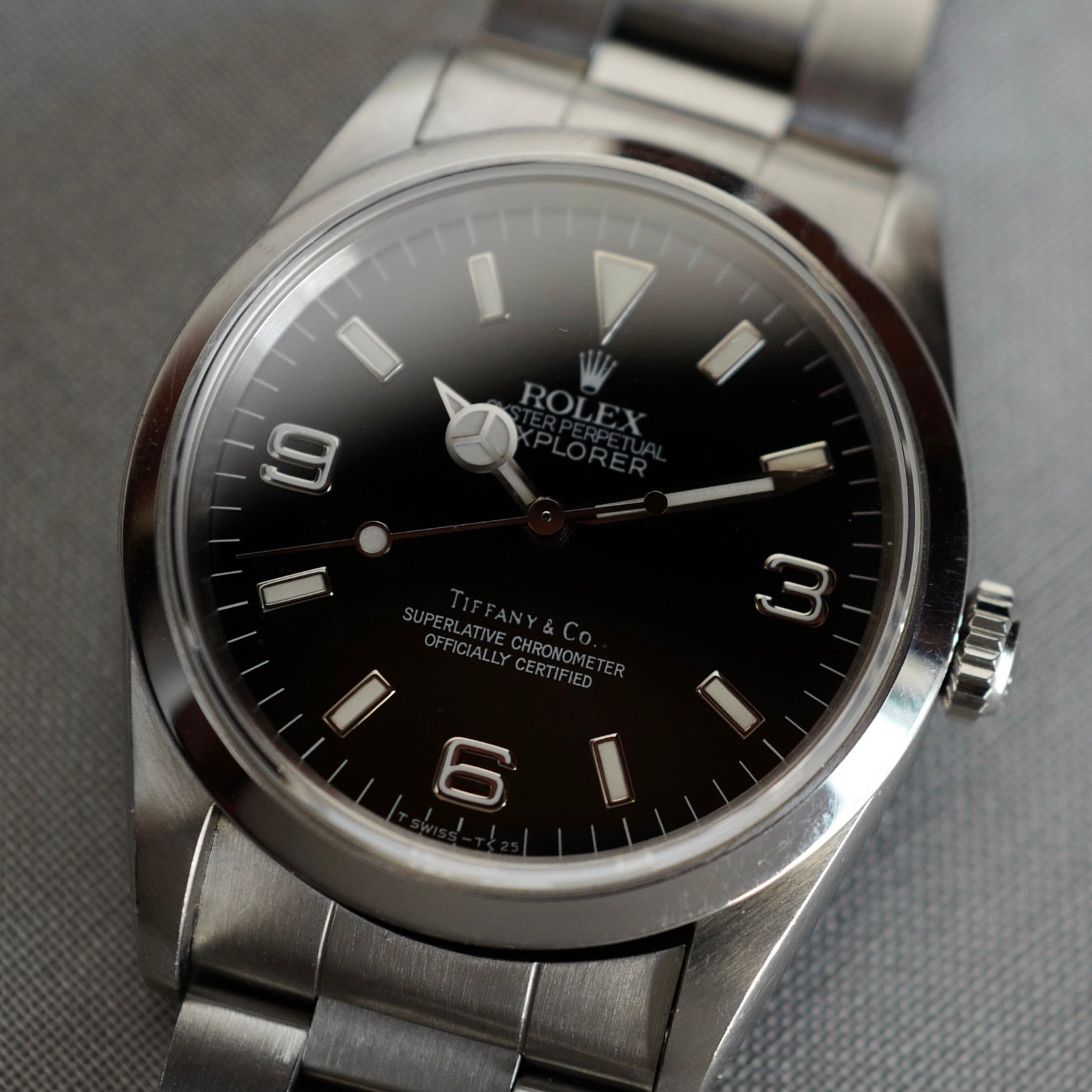 Rolex Steel Explorer Ref. 14270 Retailed by Tiffany & Co.