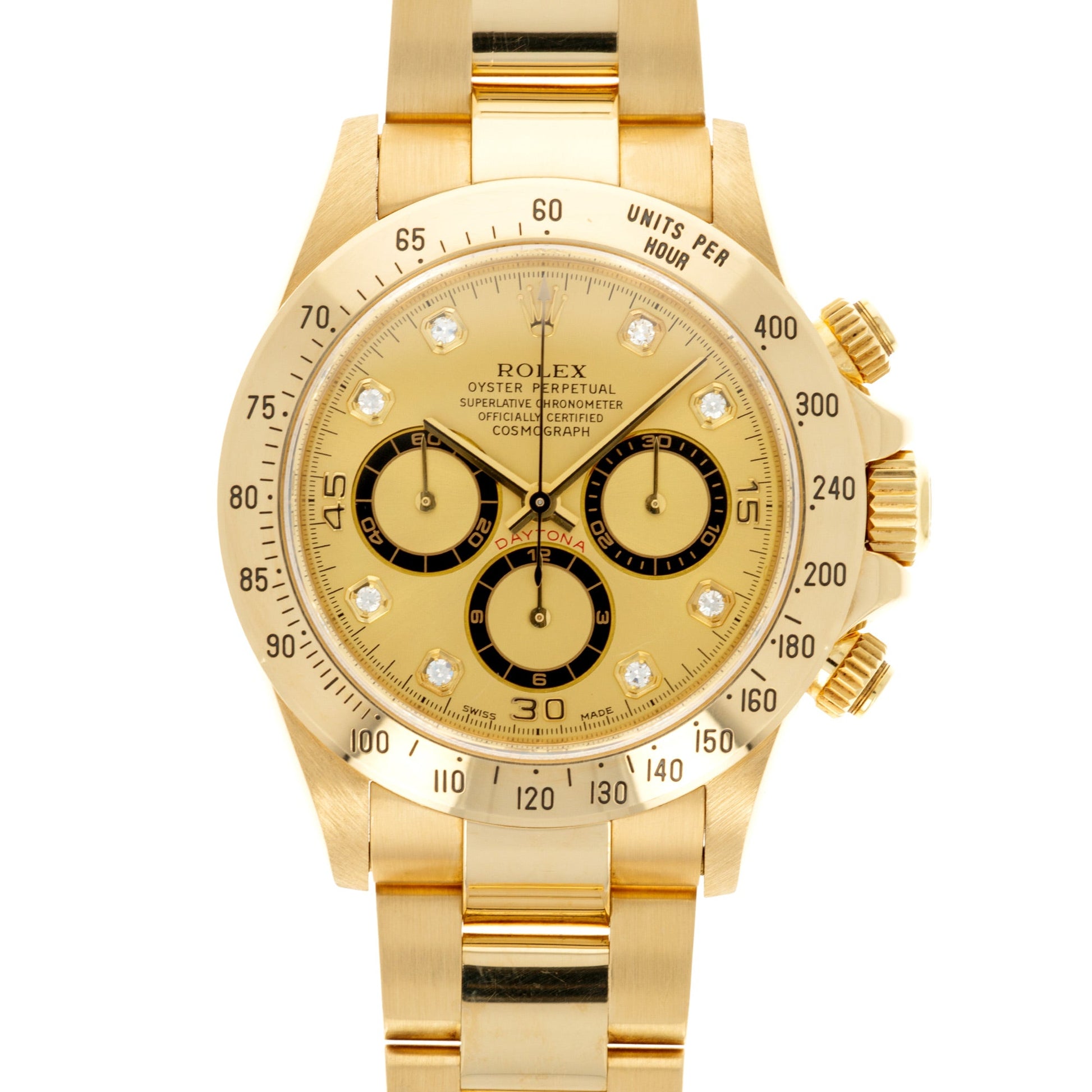 Rolex Yellow Gold Zenith Daytona Ref. 16528 with Champagne Diamond Dial