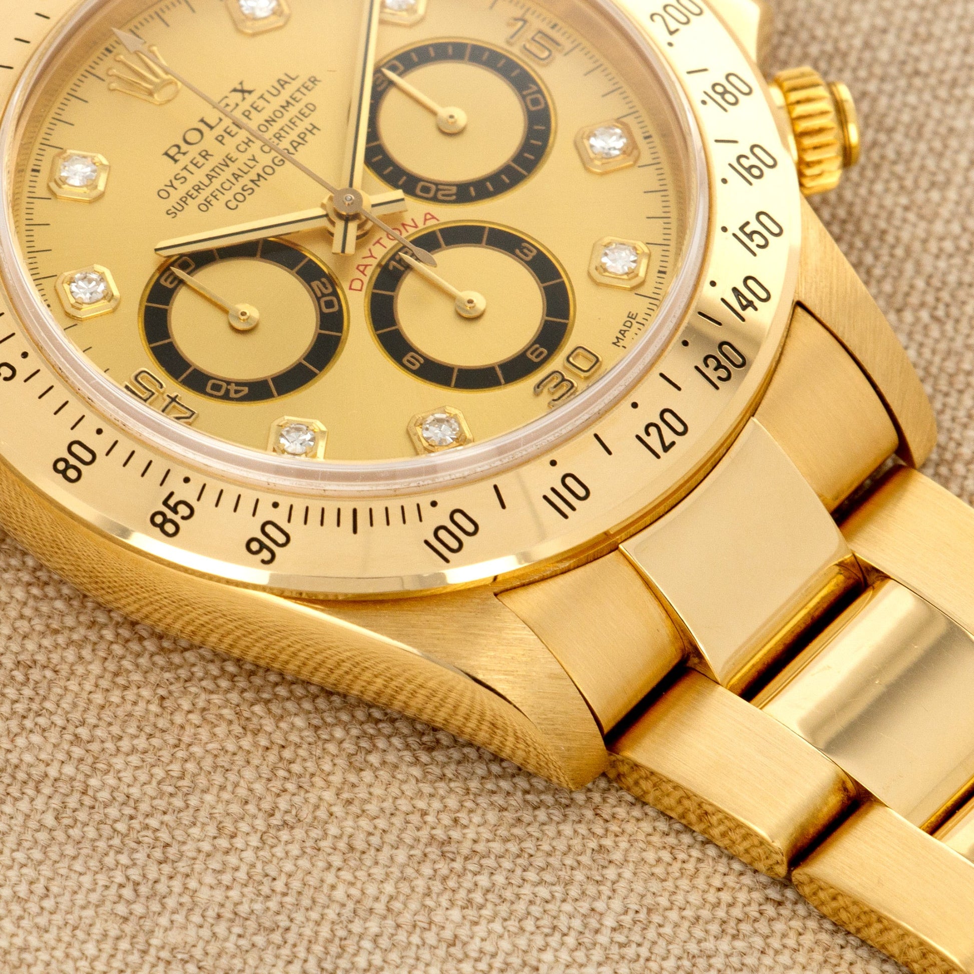 Rolex Yellow Gold Zenith Daytona Ref. 16528 with Champagne Diamond Dial